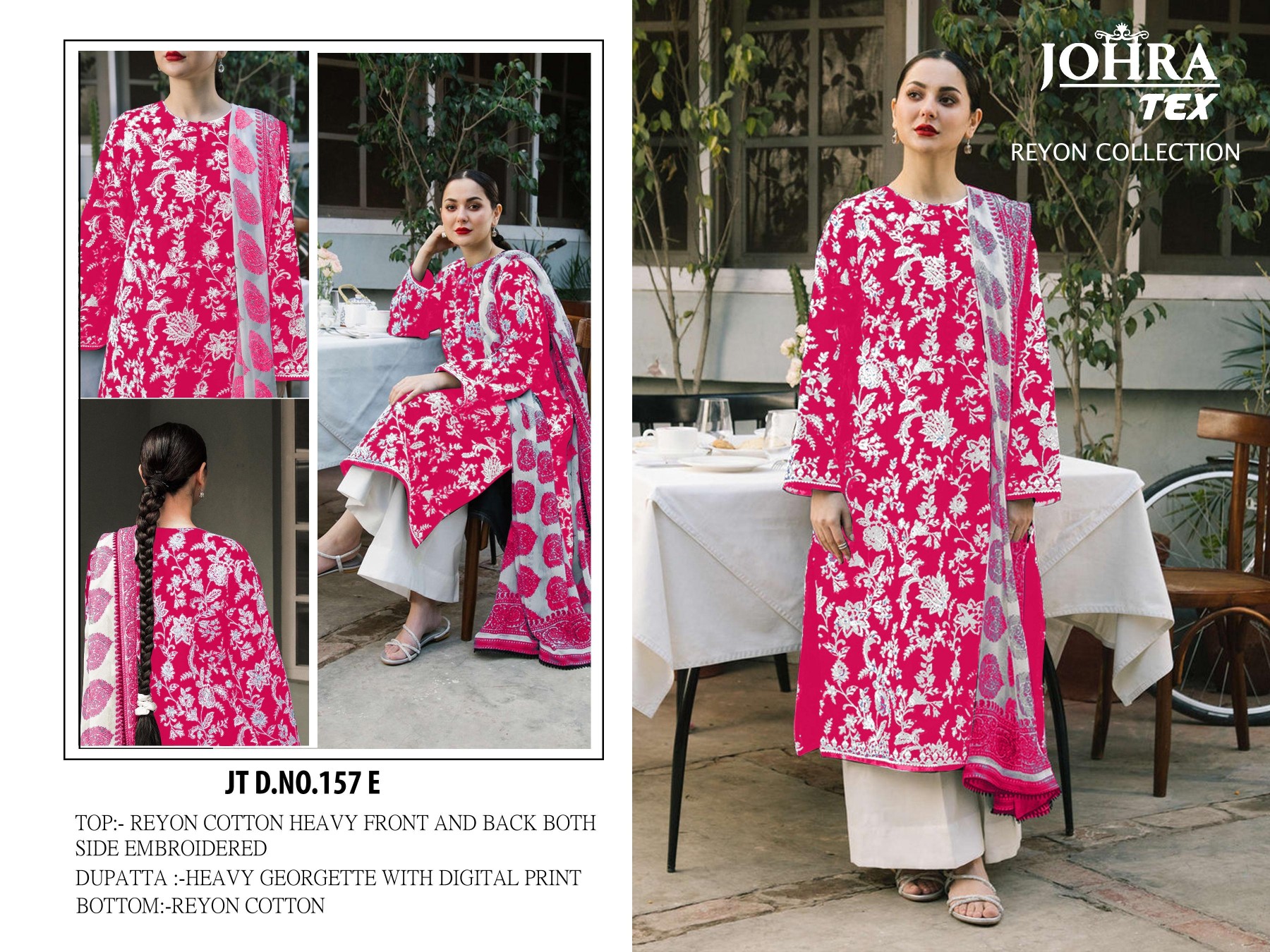 JOHRA TEX JT 157 F REYON COLLECTION VOL 2 PAKISTANI SALWAR SUITS