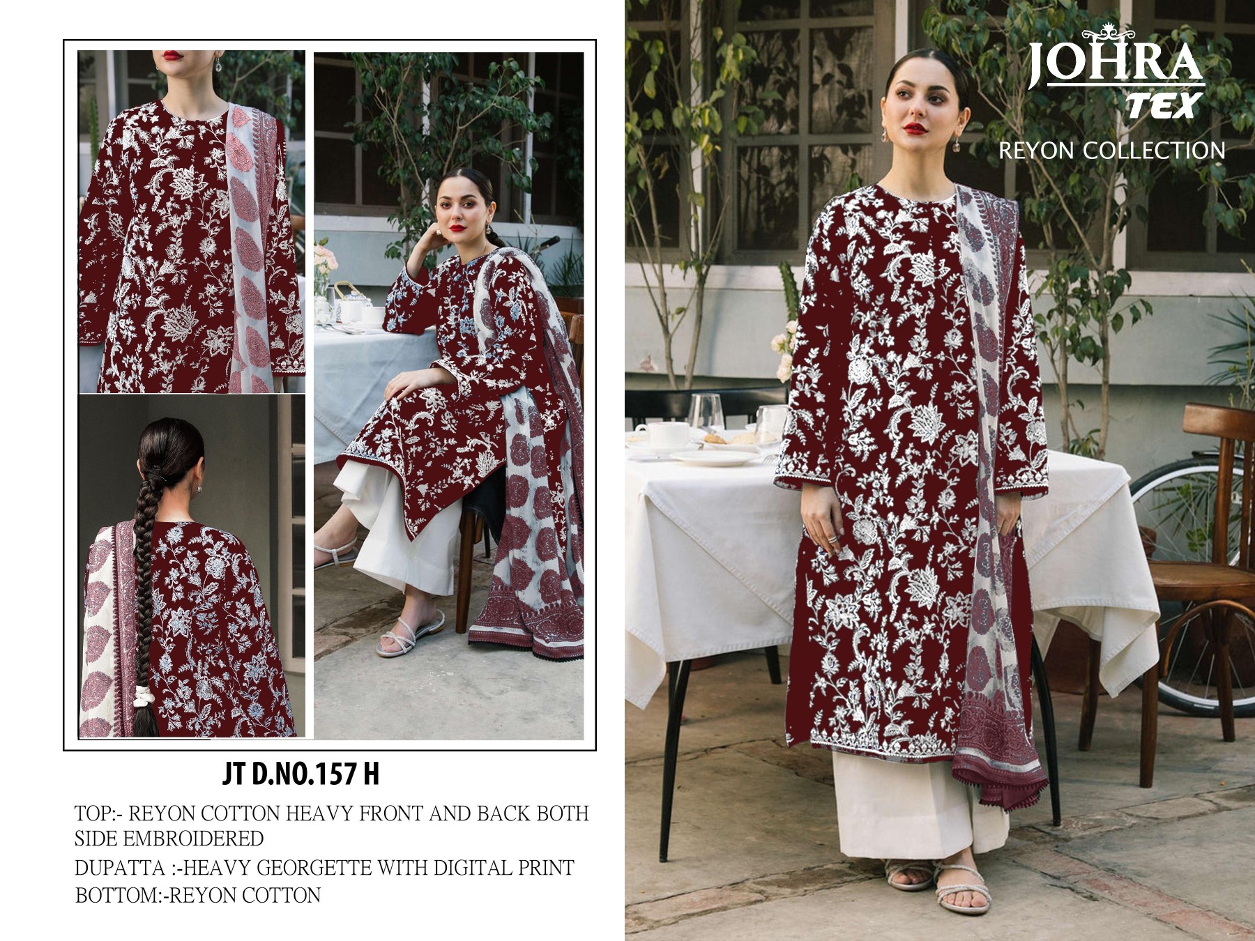 JOHRA TEX JT 157 H REYON COLLECTION VOL 2 ONLINE PAKISTANI SALWAR SUITS BUY SURAT