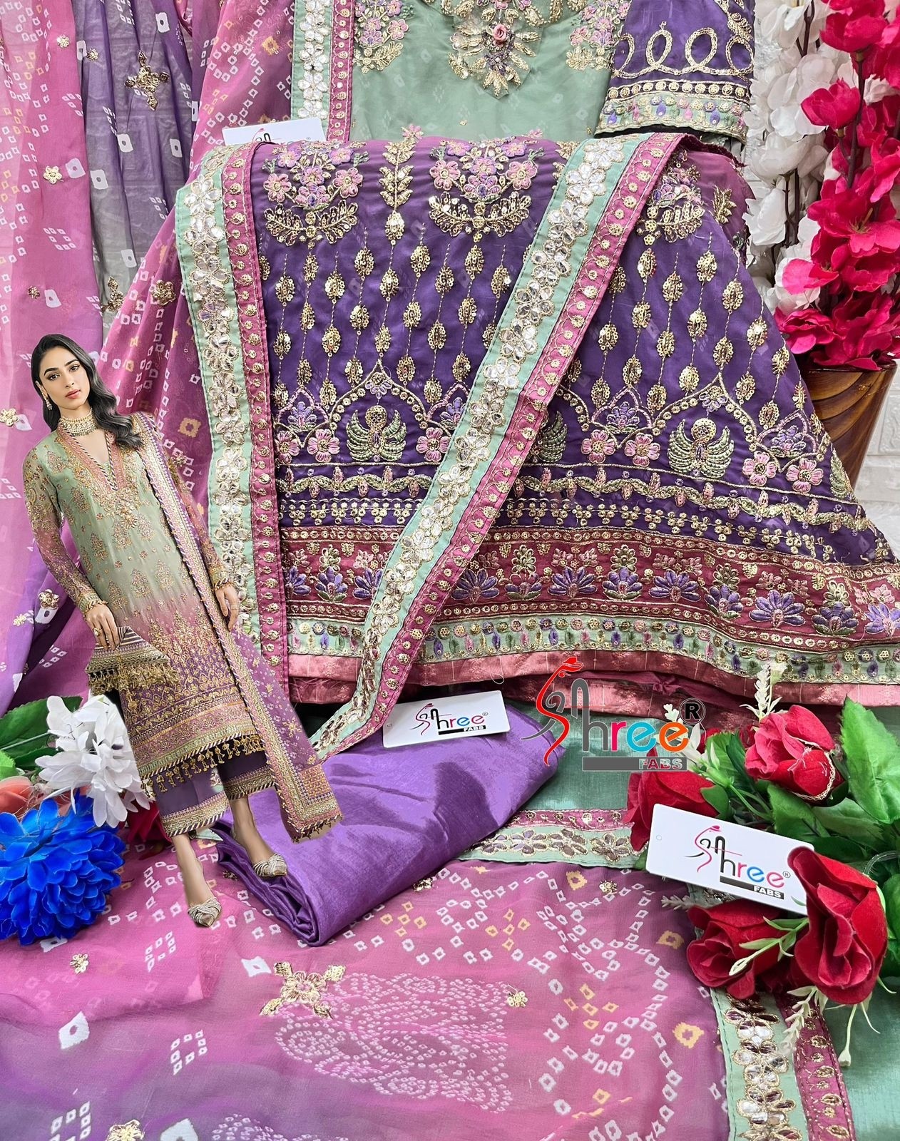 SHREE FABS K 5077 BEAUTIFUL SALWAR SUITS 