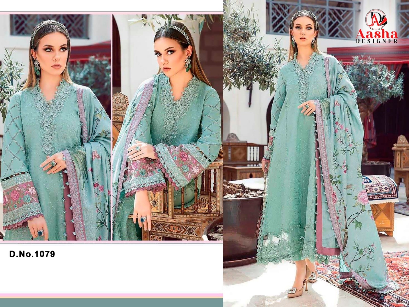 AASHA DESIGNER 1079 HEAVY REYON SALWAR SUITS