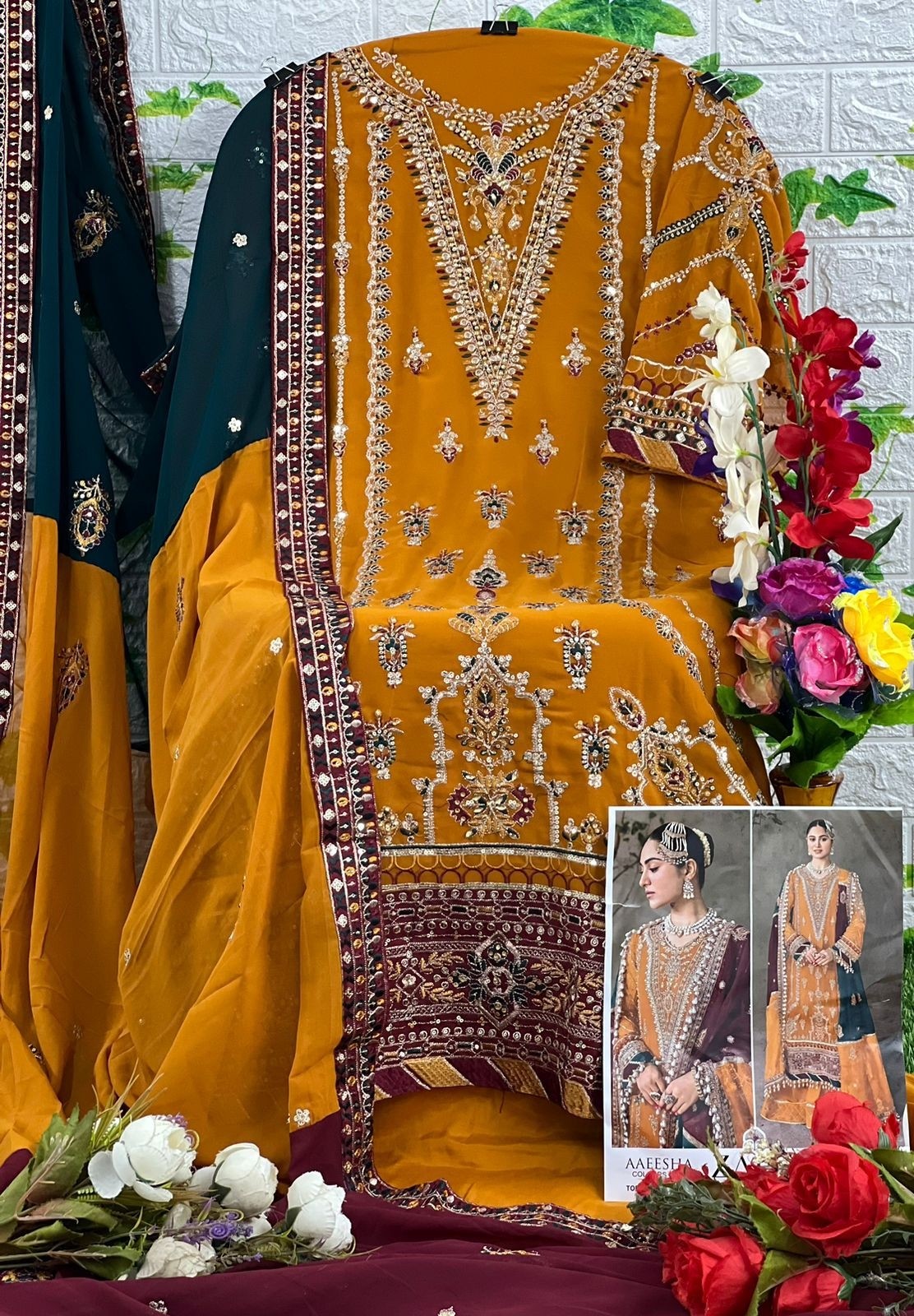 ZAHA 10112 A AAEESHA VOL 1 SALWAR SUITS SINGLE PIECE