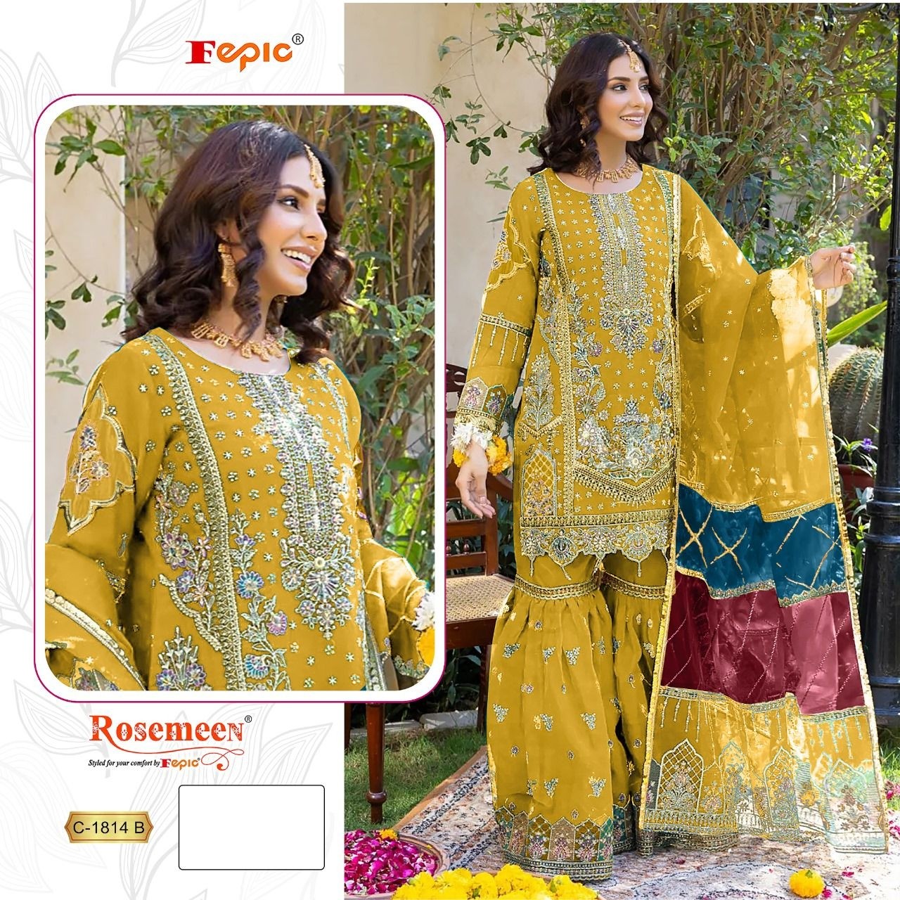 FEPIC ROSEMEEN 1814 B C FANCY DESIGN SALWAR SUITS