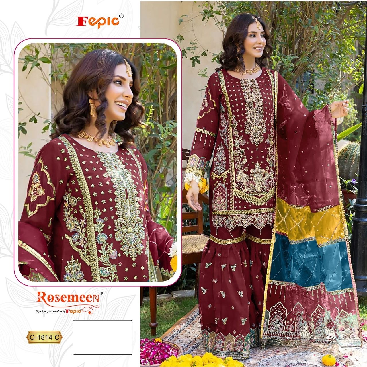 FEPIC ROSEMEEN 1814 B C FANCY DESIGN SALWAR SUITS