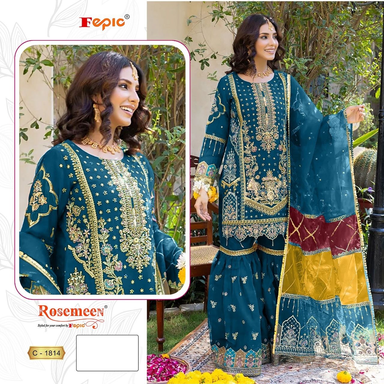 FEPIC ROSEMEEN 1814 B C FANCY DESIGN SALWAR SUITS