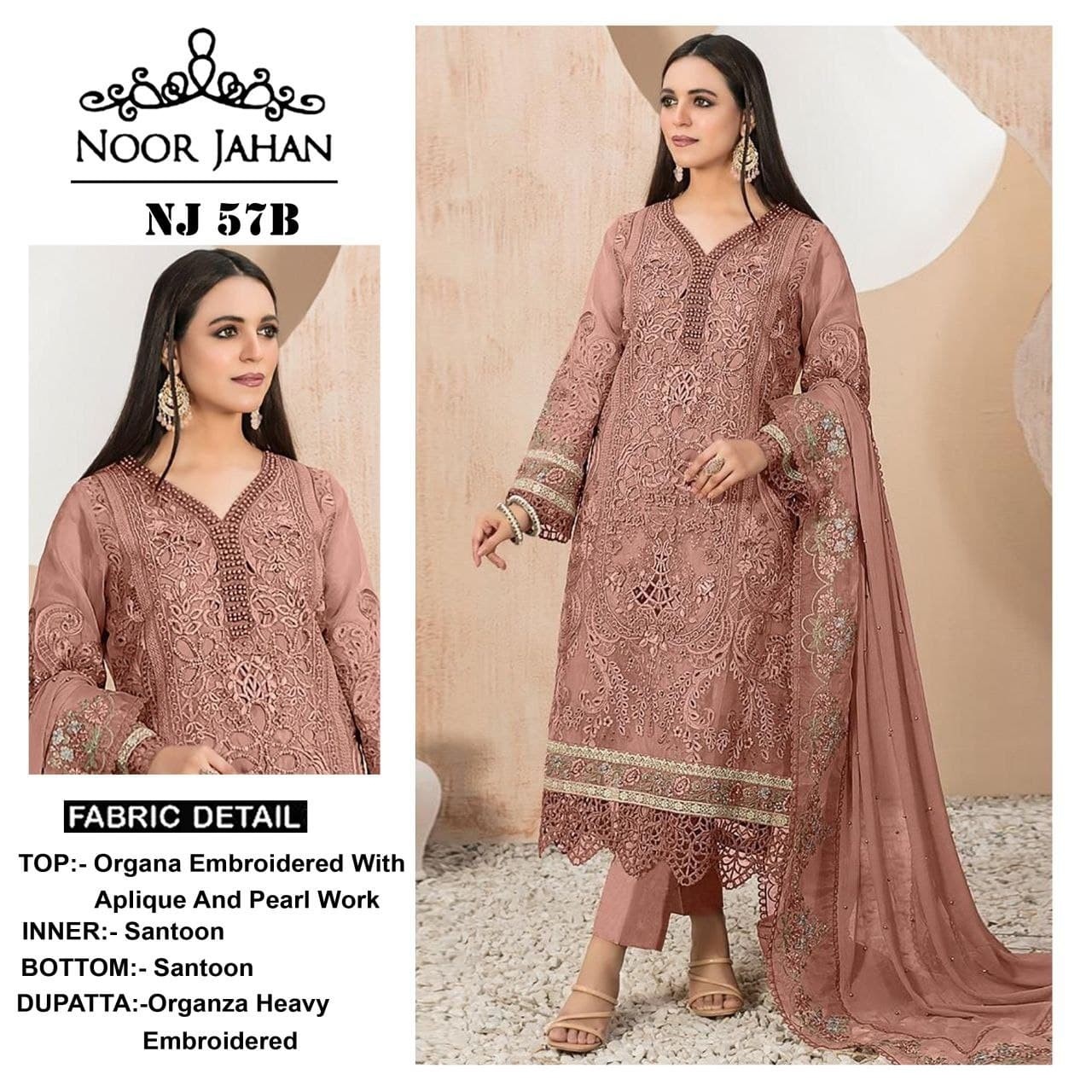 NOOR JAHAN NJ 57 B SUPPLIER WHOLESALE BUY PAKISTANI SUITS