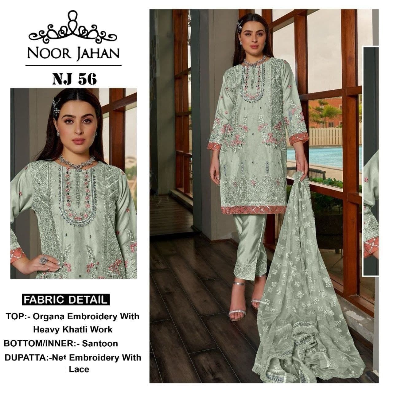 NOOR JAHAN NJ 56 PAKISTANI SUITS SUPPLIER BUY WHOLESALE