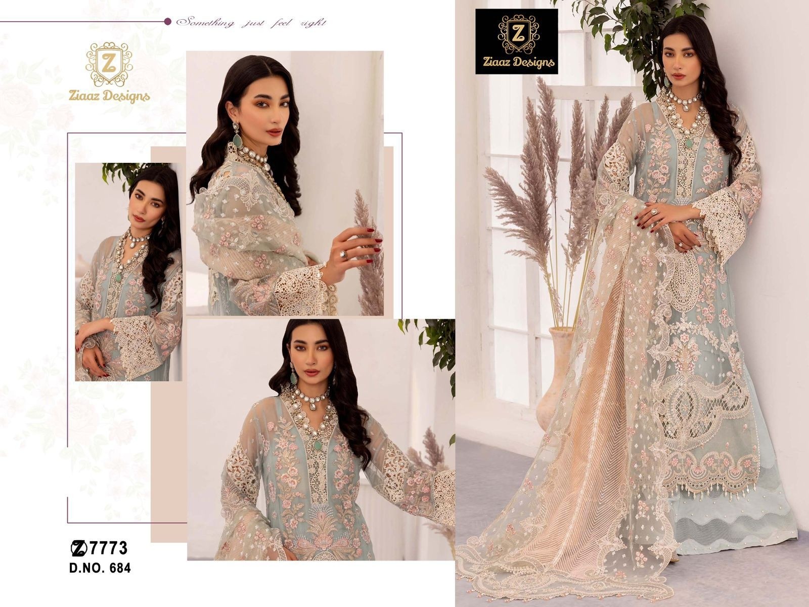 ZIAAZ DESIGNS 684 PAKISTANI SUITS BUY PARTYWEAR 