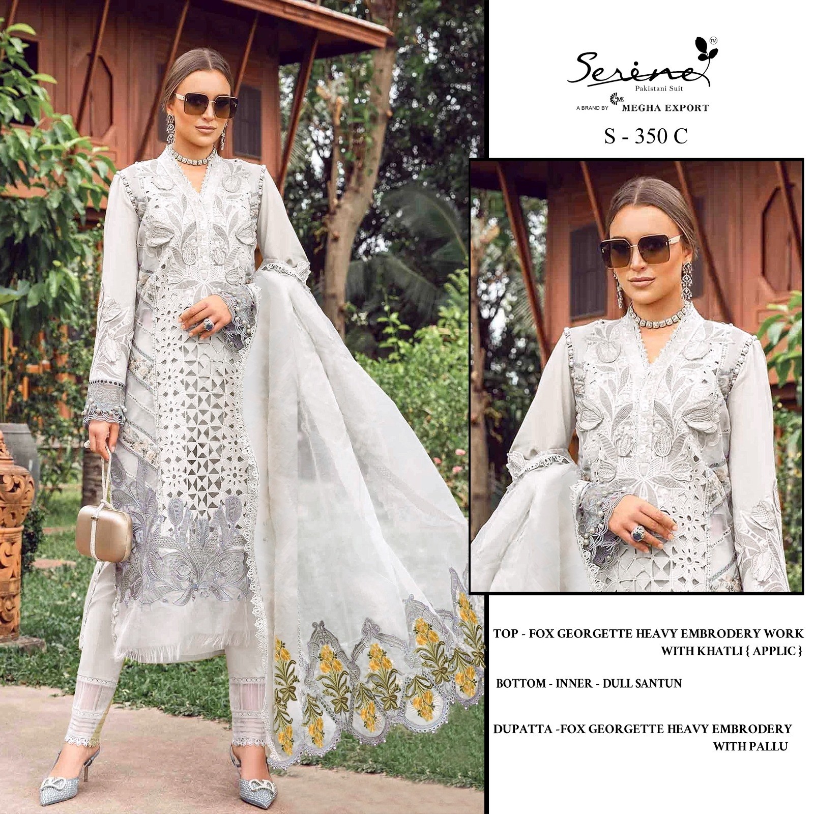 SERINE S 350 ABCD PAKISTANI SUITS BUY DEALER WHOLESALE 