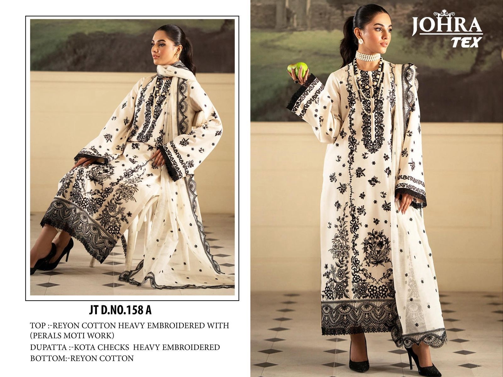 JOHRA TEX JT 158 DEALER WHOLESALE BUY PAKISTANI SUITS