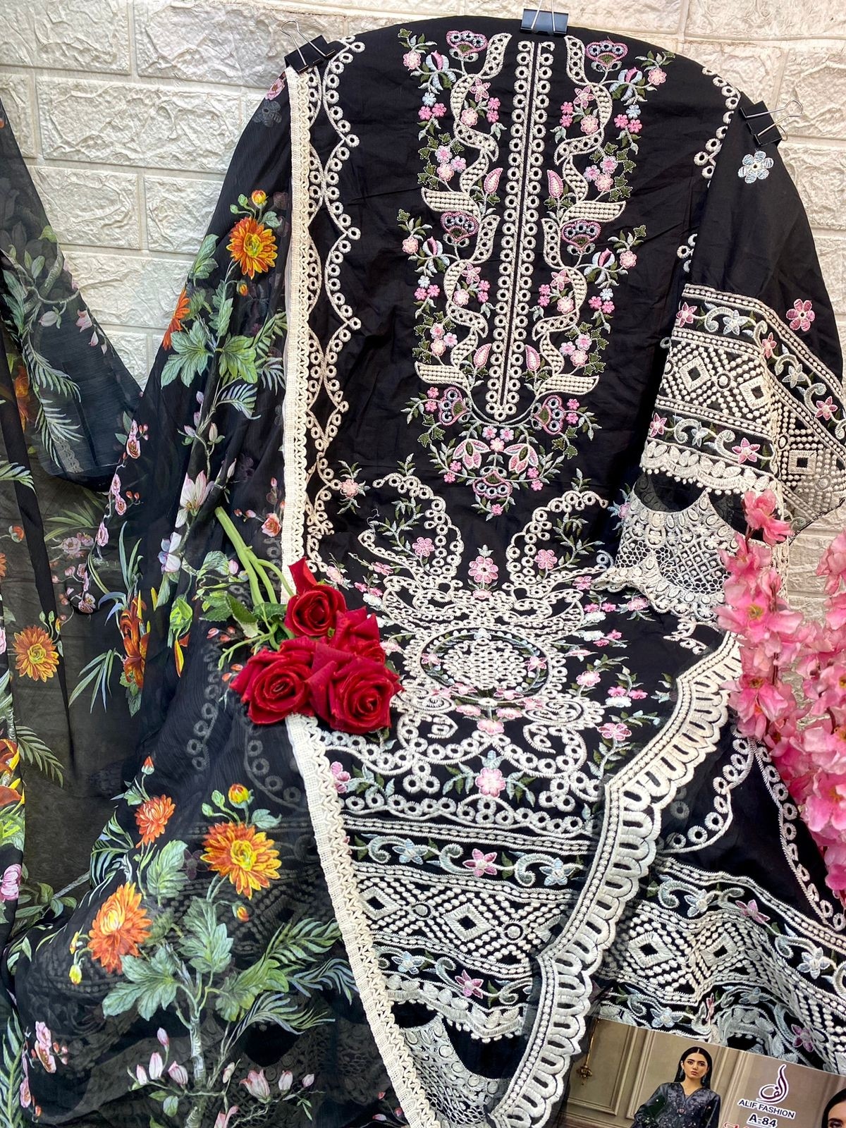ALIF FASHION A 84 MARYAM VOL 1 BLACK PAKISTANI SUITS WHOLESALE