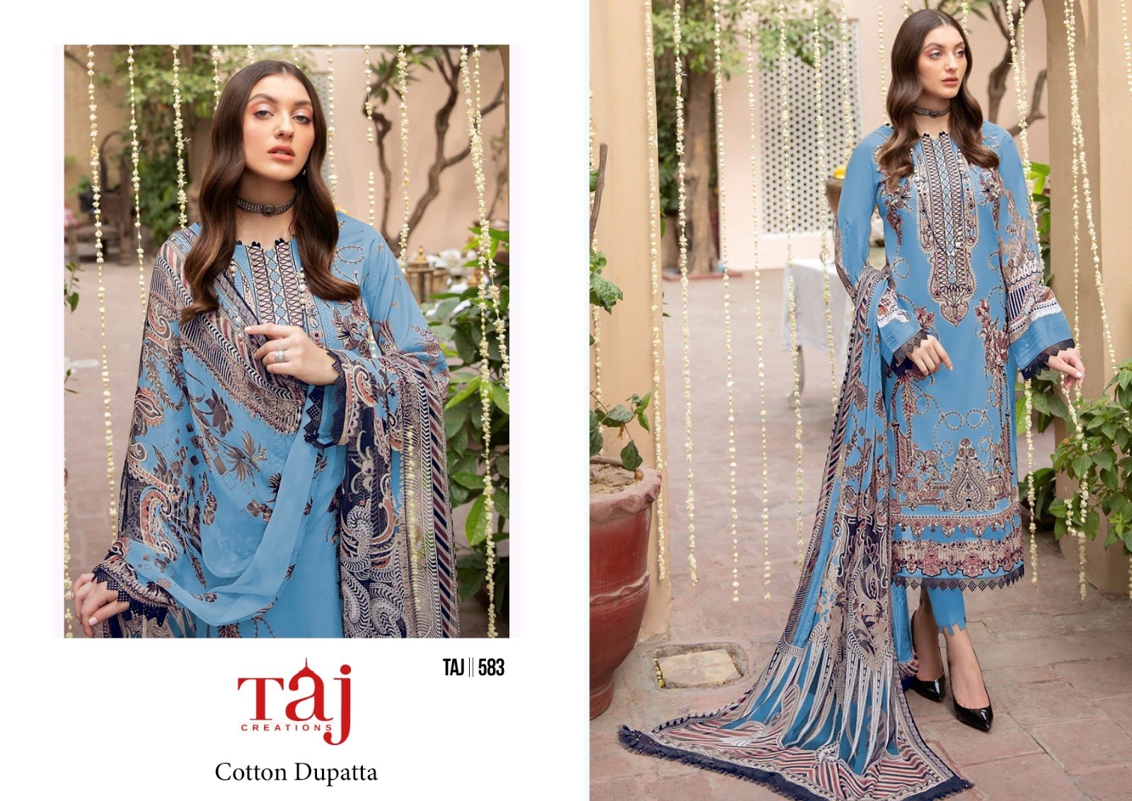 TAJ CREATIONS TAJ 583 COTTON BUY PAKISTANI SUITS