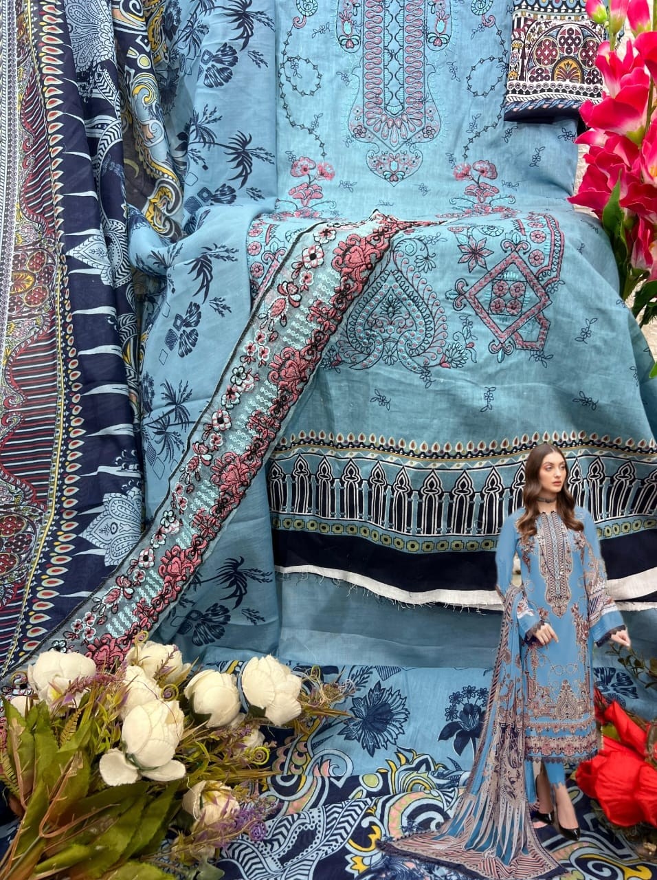 TAJ CREATIONS TAJ 583 COTTON BUY PAKISTANI SUITS
