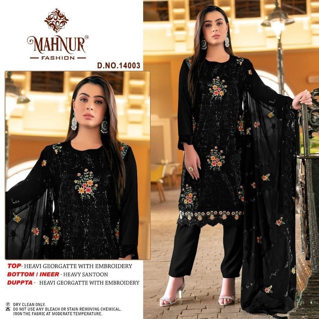 MAHNUR FASHION 14003 BLACK PAKISTANI SUITS