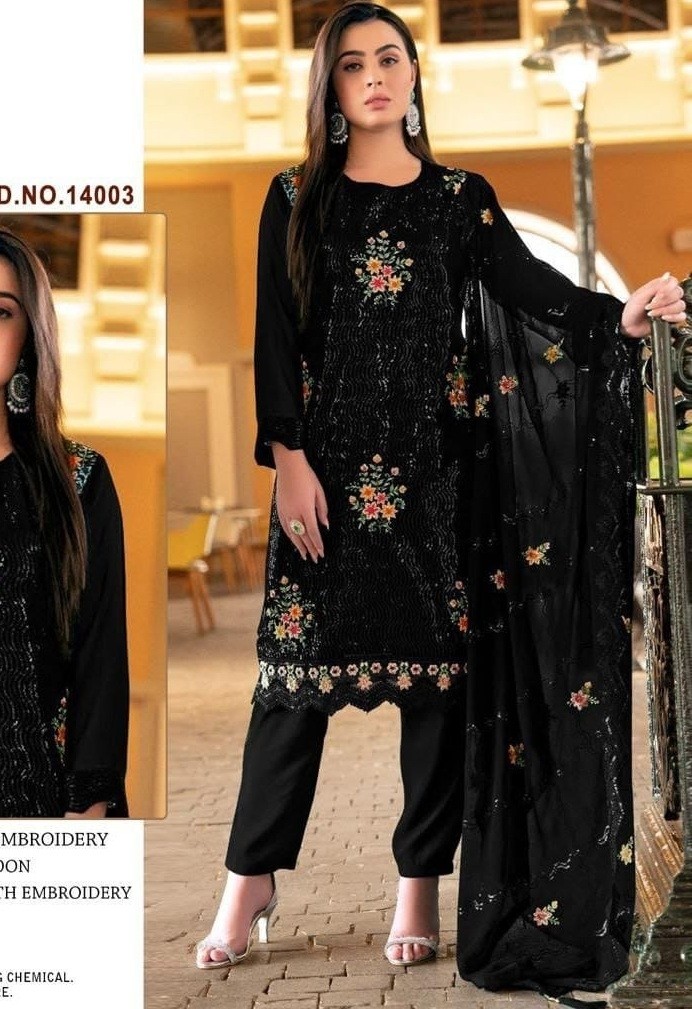 MAHNUR FASHION 14003 BLACK PAKISTANI SUITS