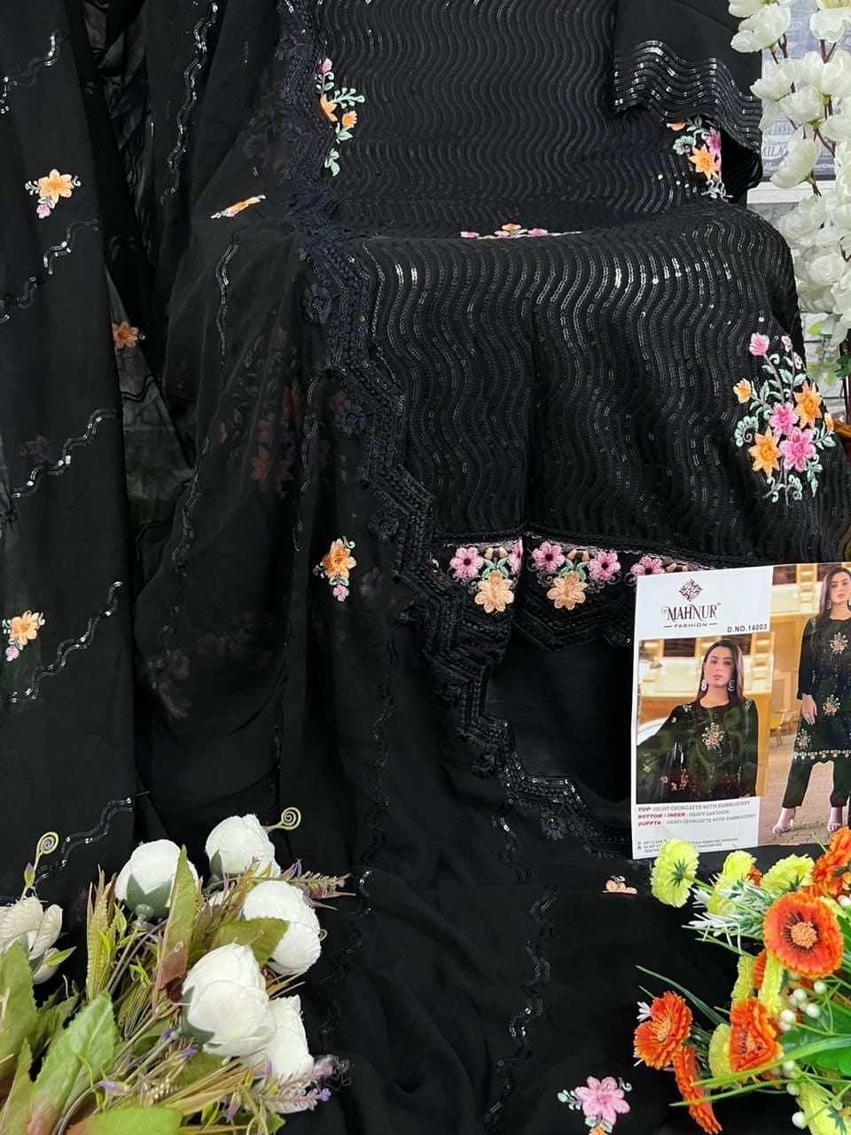 MAHNUR FASHION 14003 BLACK PAKISTANI SUITS