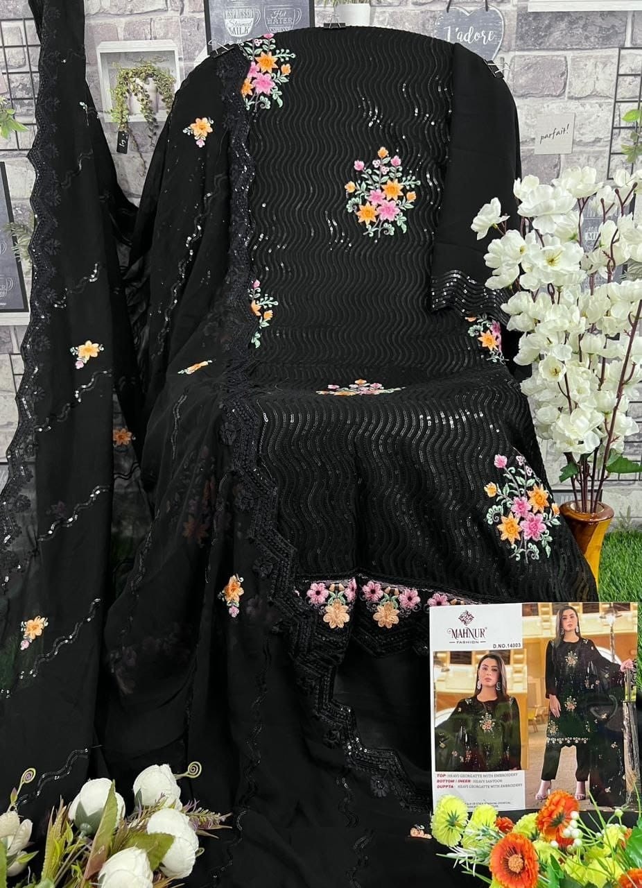 MAHNUR FASHION 14003 BLACK PAKISTANI SUITS