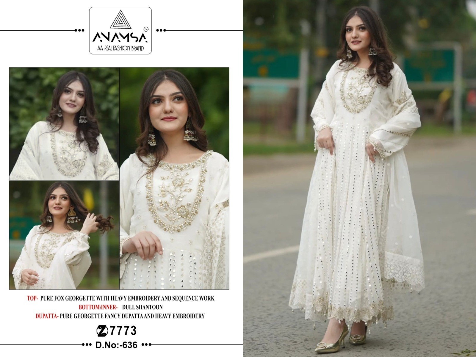 ANAMSA 636 MANUFACTURER PAKISTANI SUITS