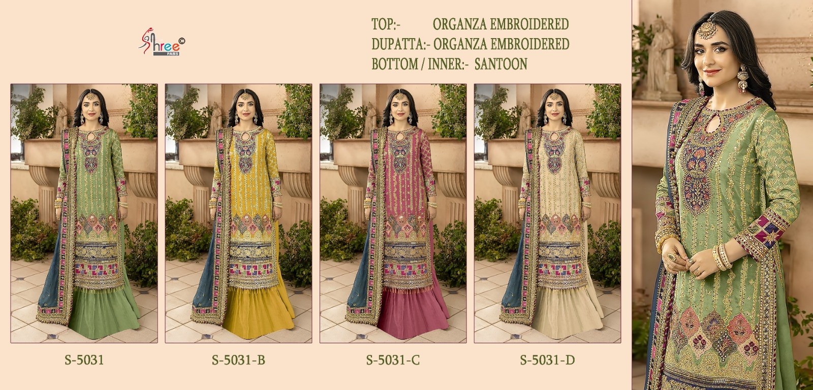 SHREE FABS S 5031 C WHOLESALE PAKISTANI DRESSES BUY SURAT