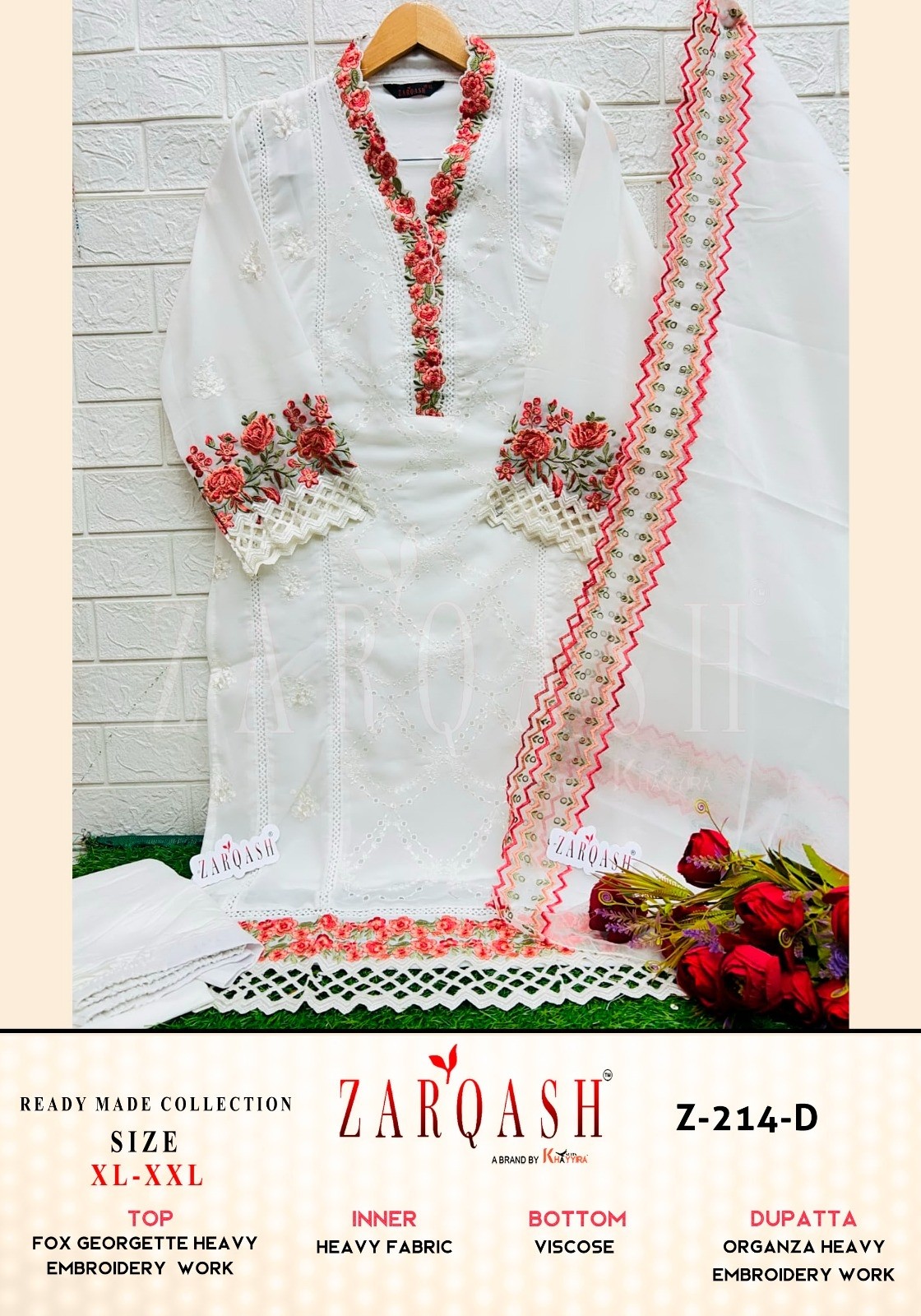 ZARQASH READYMADE COLLECTION 214 D E F STYLISH WHOLESALE PAKISTANI SUITS 