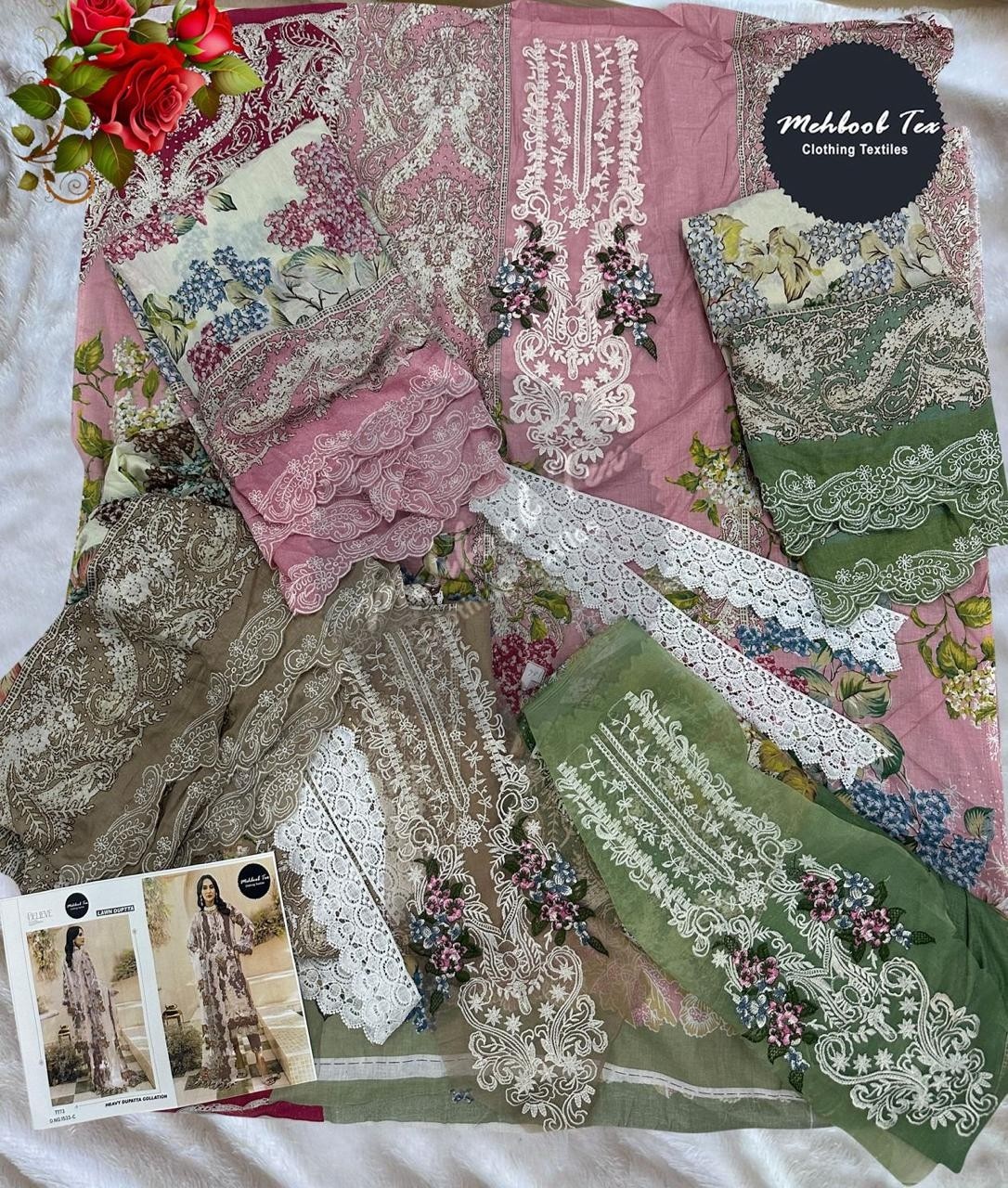 MEHBOOB TEX 1533 A B C PAKISTANI SUITS PURE COTTON