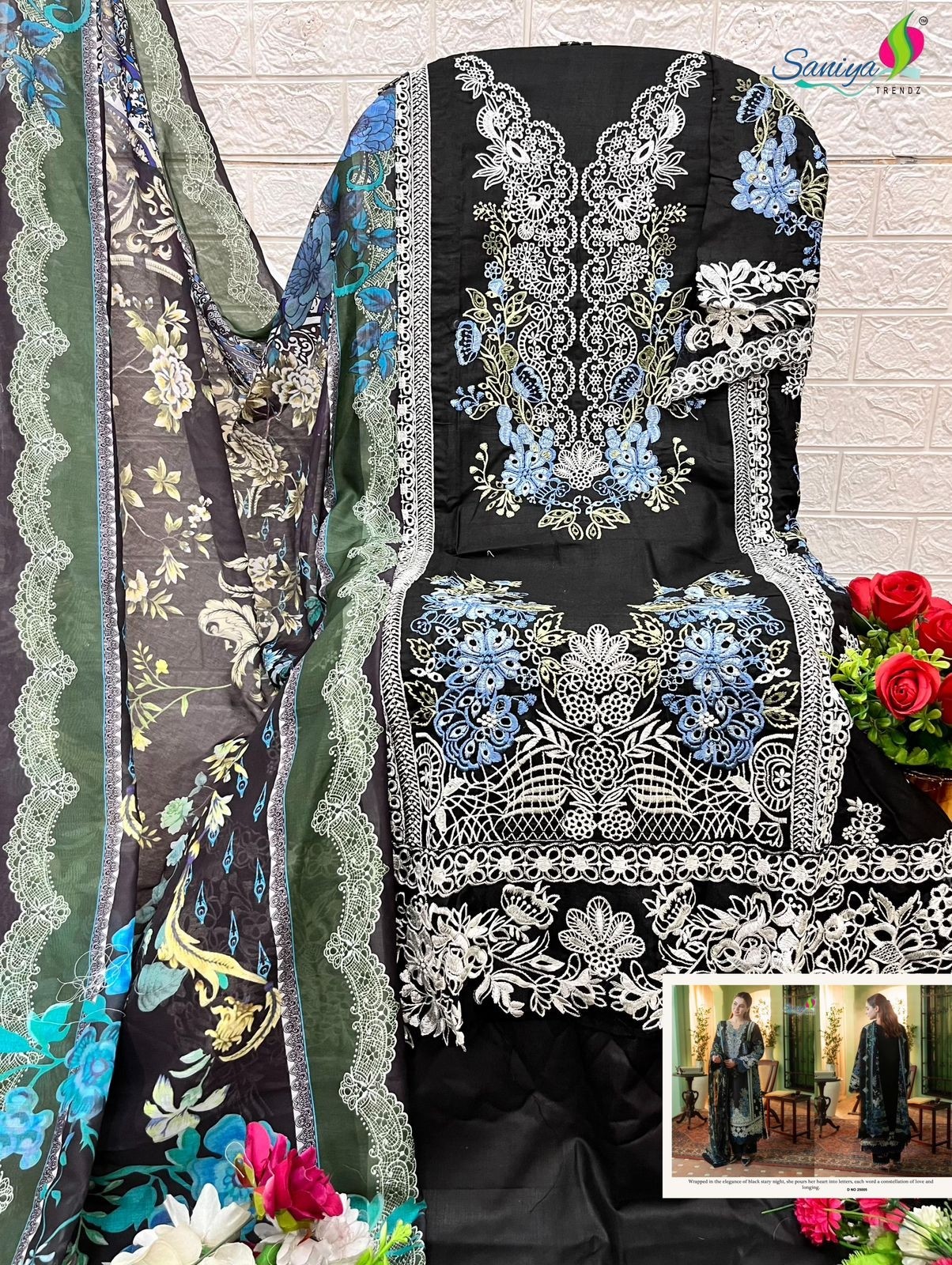 SANIYA TRENDZ 25001 25002 25003 25004 25005 OMBRE VOL 25 SINGLE PIECE PAKISTANI SUITS