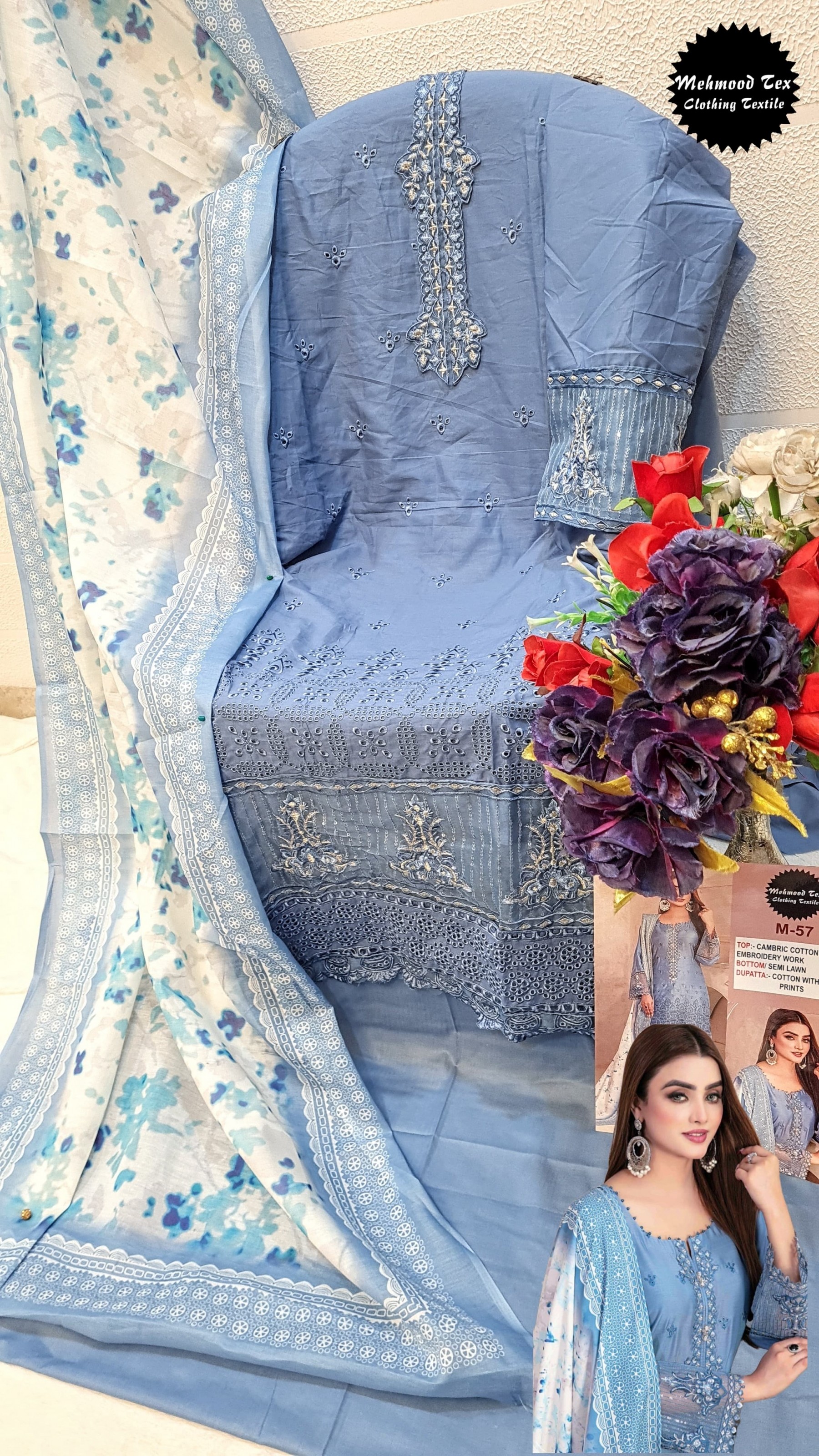 MEHMOOD TEX M 57 PAKISTANI SUITS MANUFACTURER