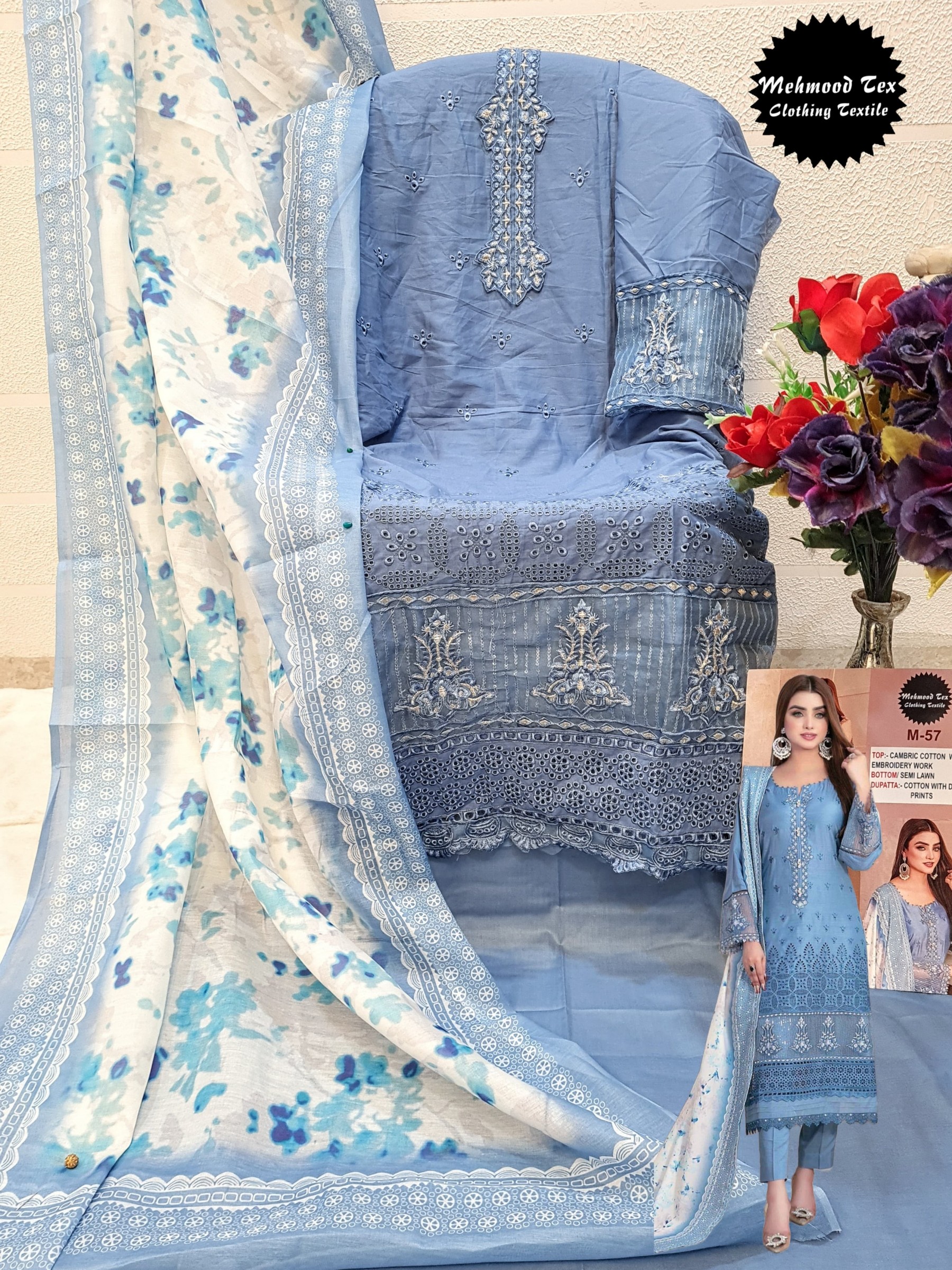 MEHMOOD TEX M 57 PAKISTANI SUITS MANUFACTURER