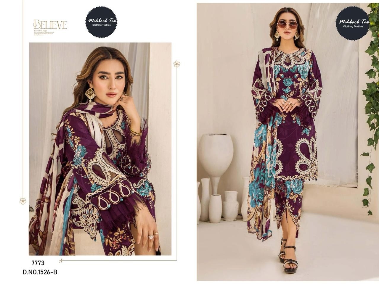 MEHBOOB TEX 1526 B HIT DESIGN PAKISTANI DRESSES BUY ONLINE