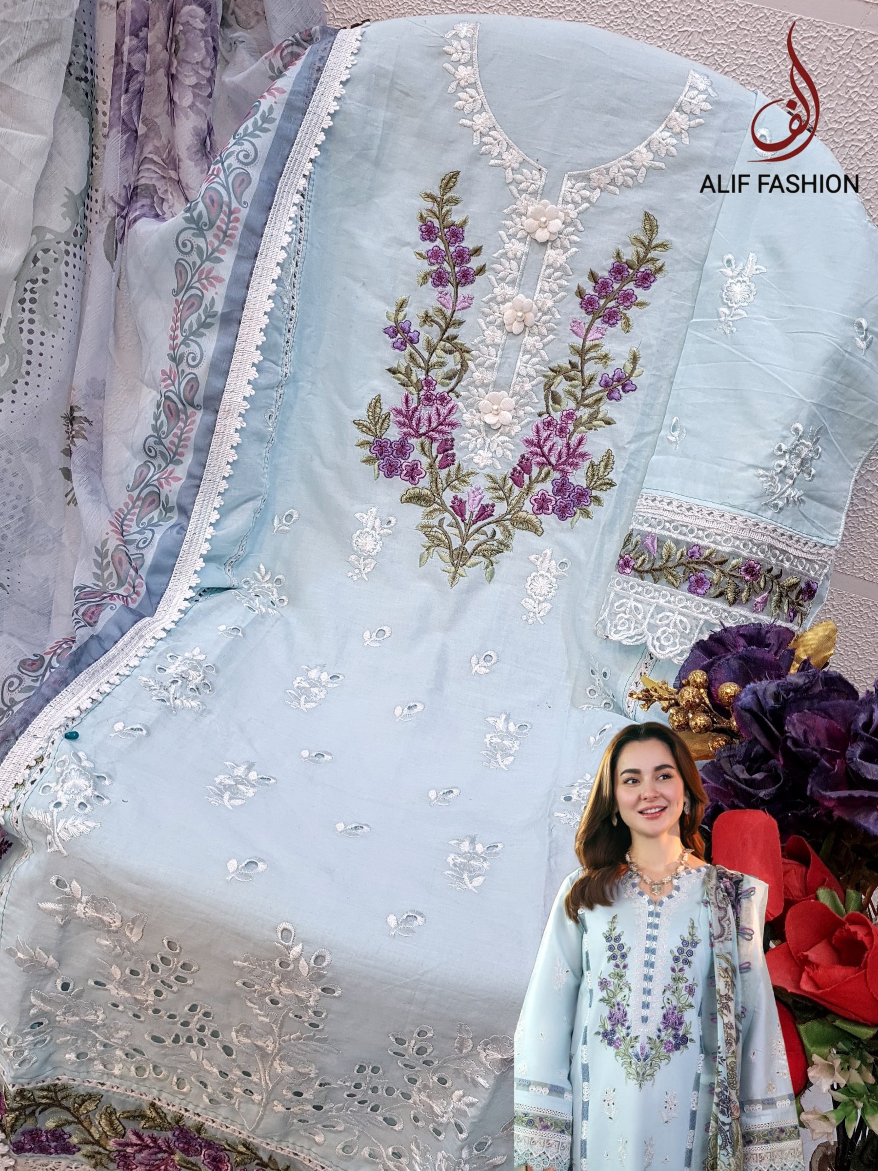 ALIF FASHION A 167 SALWAR SUITS DIGITAL PRINTED DUPTTA