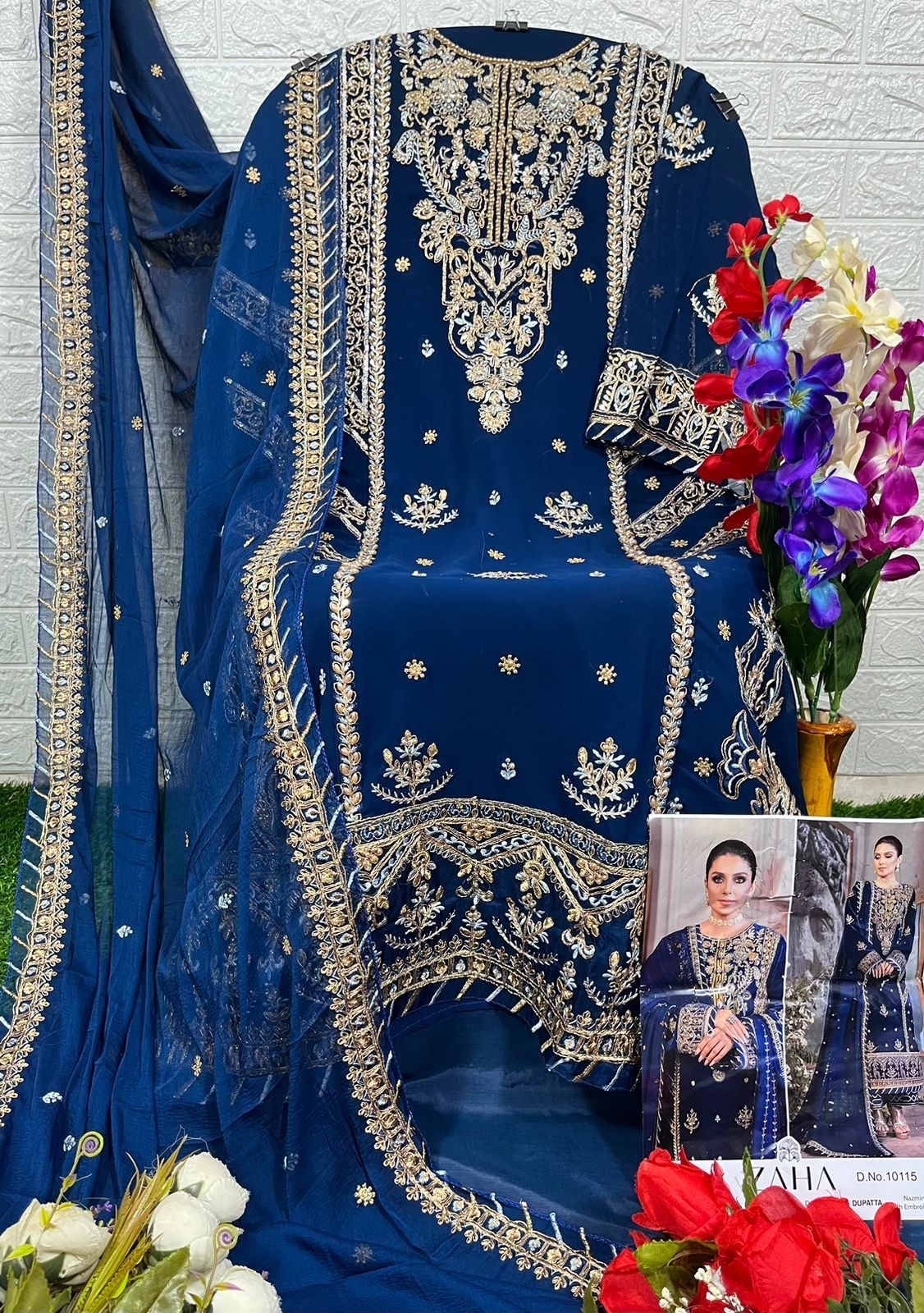 ZAHA 10115 SALWAR SUITS WITH WHOLESALE