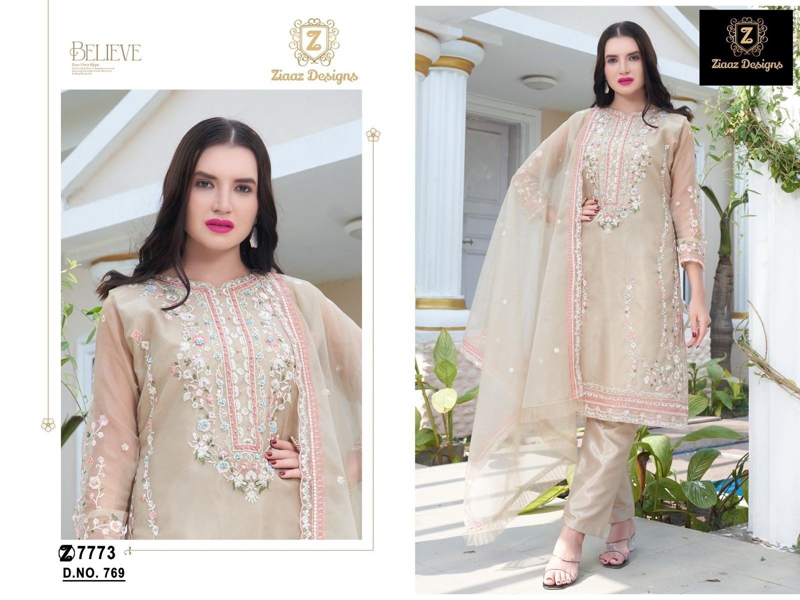 ZIAAZ DESIGNS 769 HIT DESIGN SALWAR SUITS SEMI STITCHED