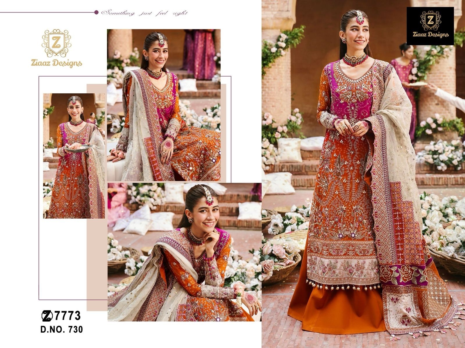 ZIAAZ DESIGNS 730 SEMI STITCHED SALWAR SUITS