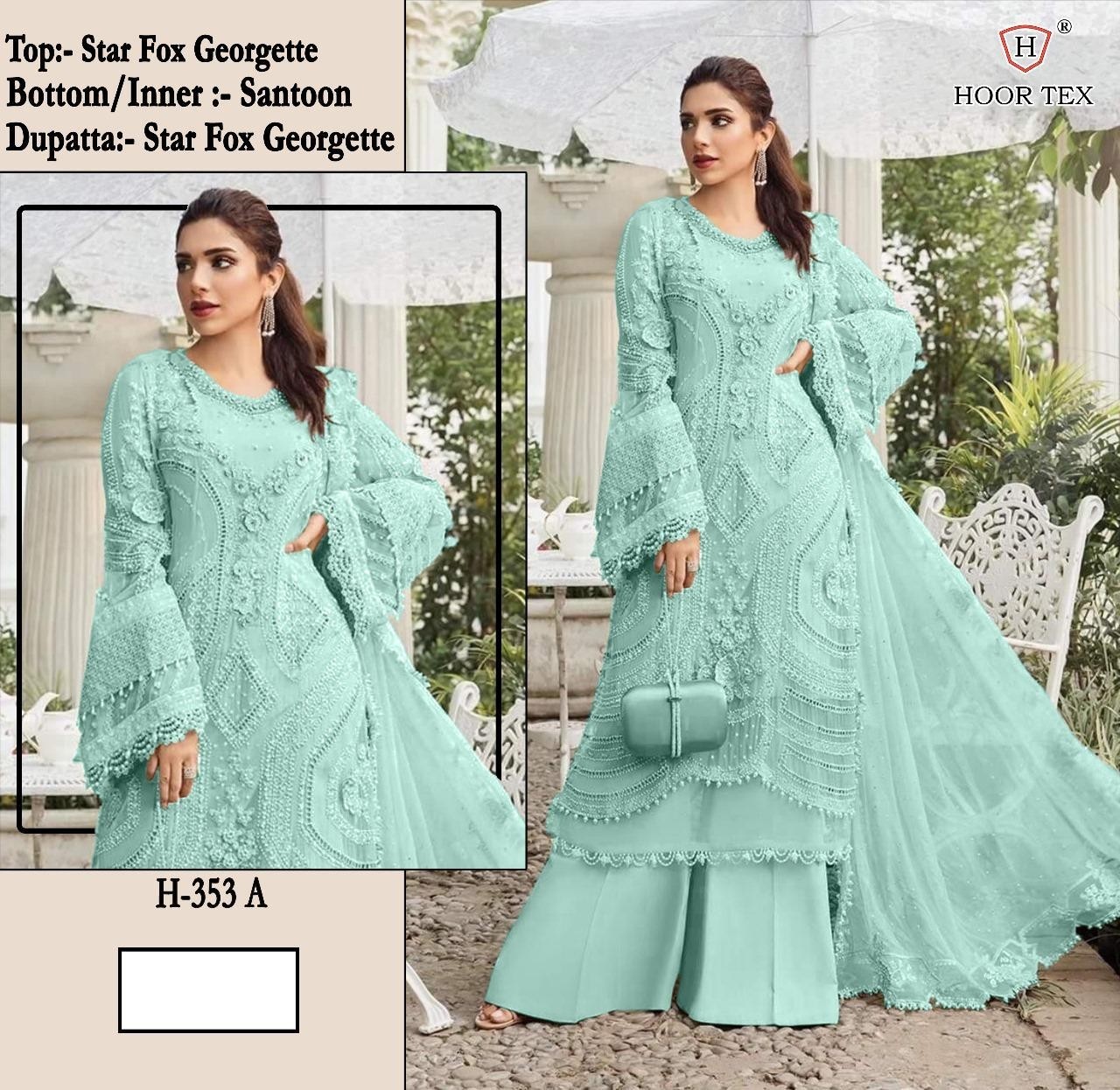 HOOR TEX H 353 A PAKISTANI SALWAR SUITS DEALER BUY ONLINE