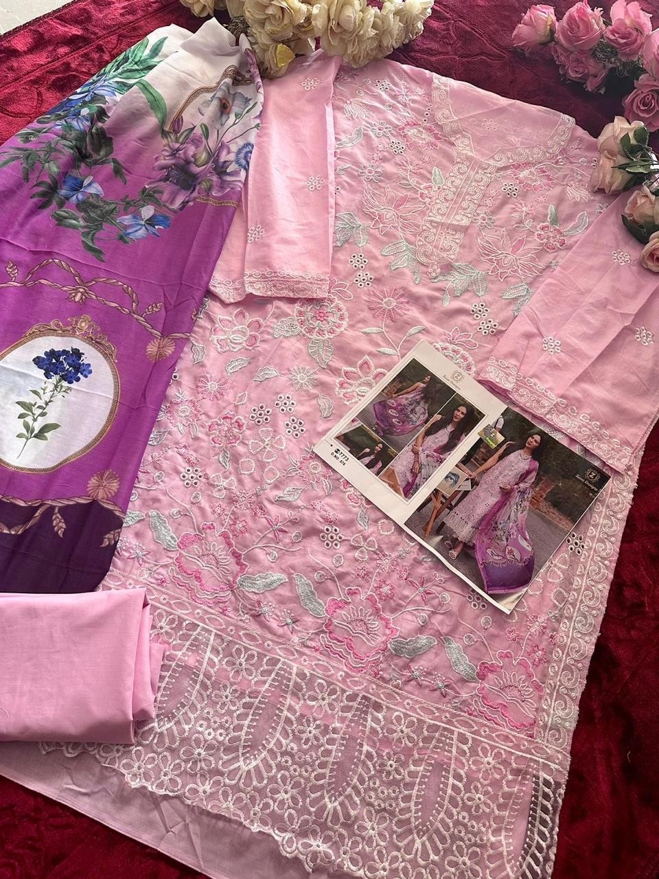 ZIAAZ DESIGNS 576 PAKISTANI SUITS WITH PRINTED DUPATTA 