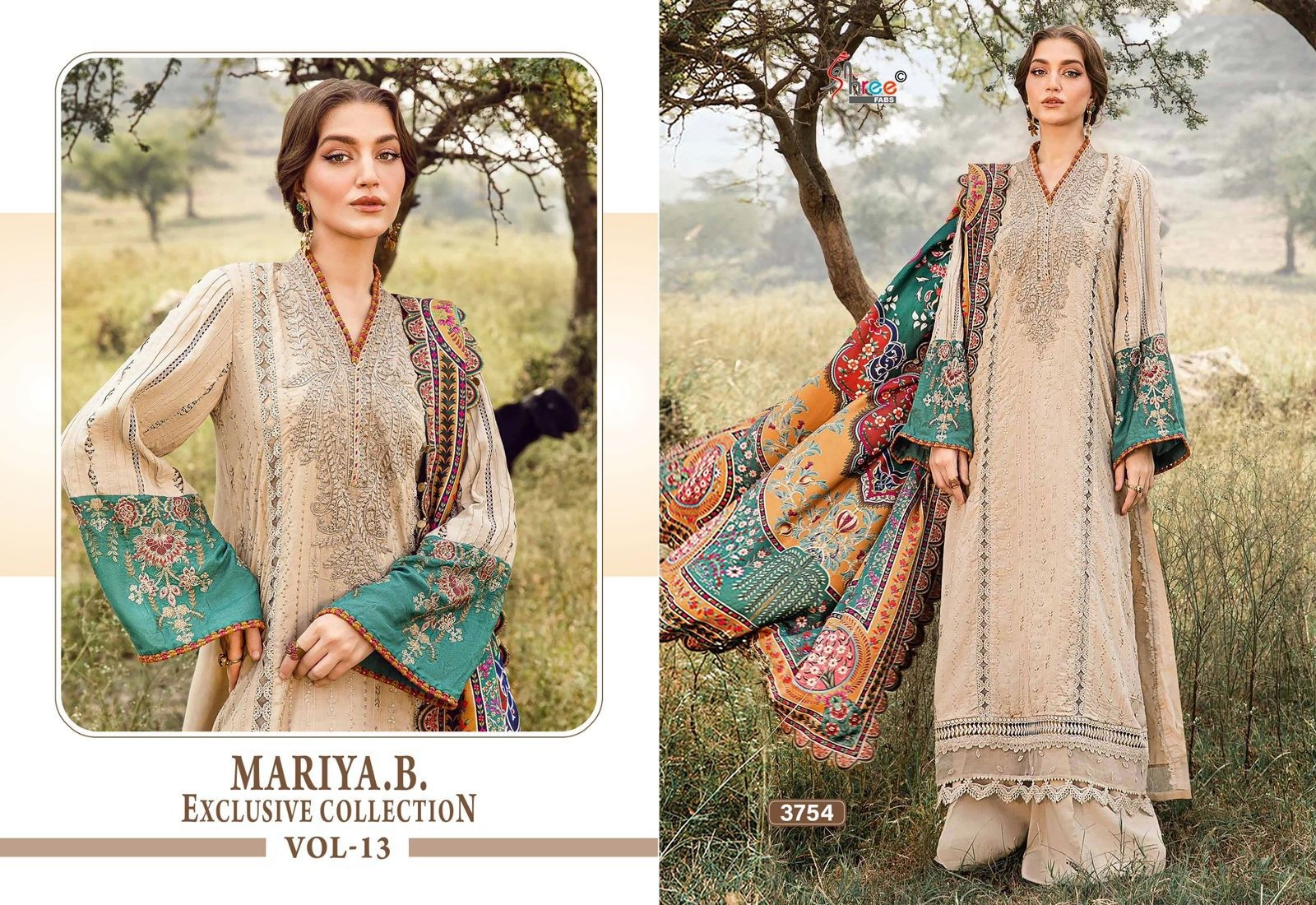 SHREE FABS 3754 MARIYA B EXCLUSIVE COLLECTION VOL 13 REYON PAKISTANI SUITS