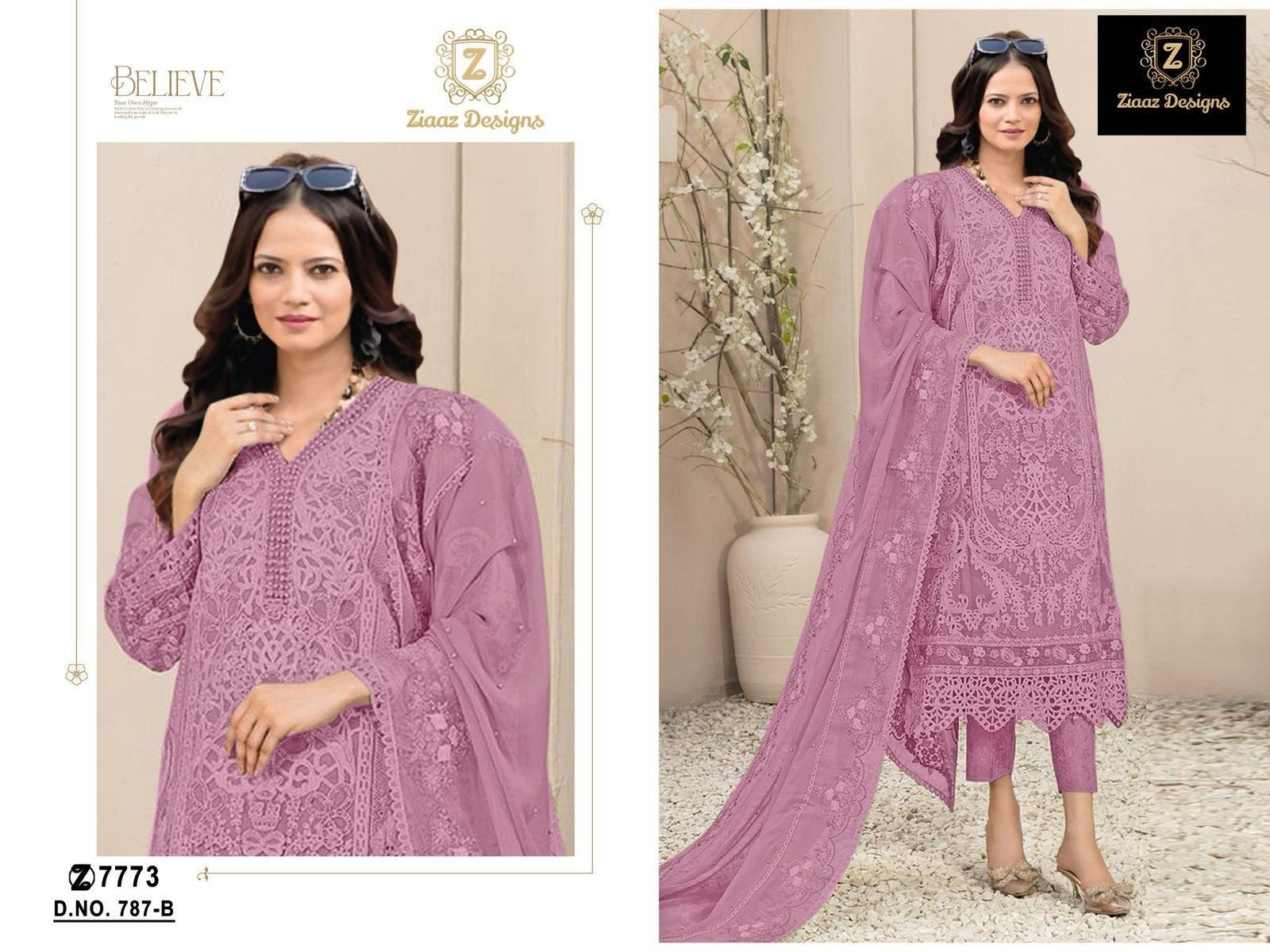ZIAAZ DESIGNS 787 A B C D LATEST DESIGN PAKISTANI SUITS IN SURAT