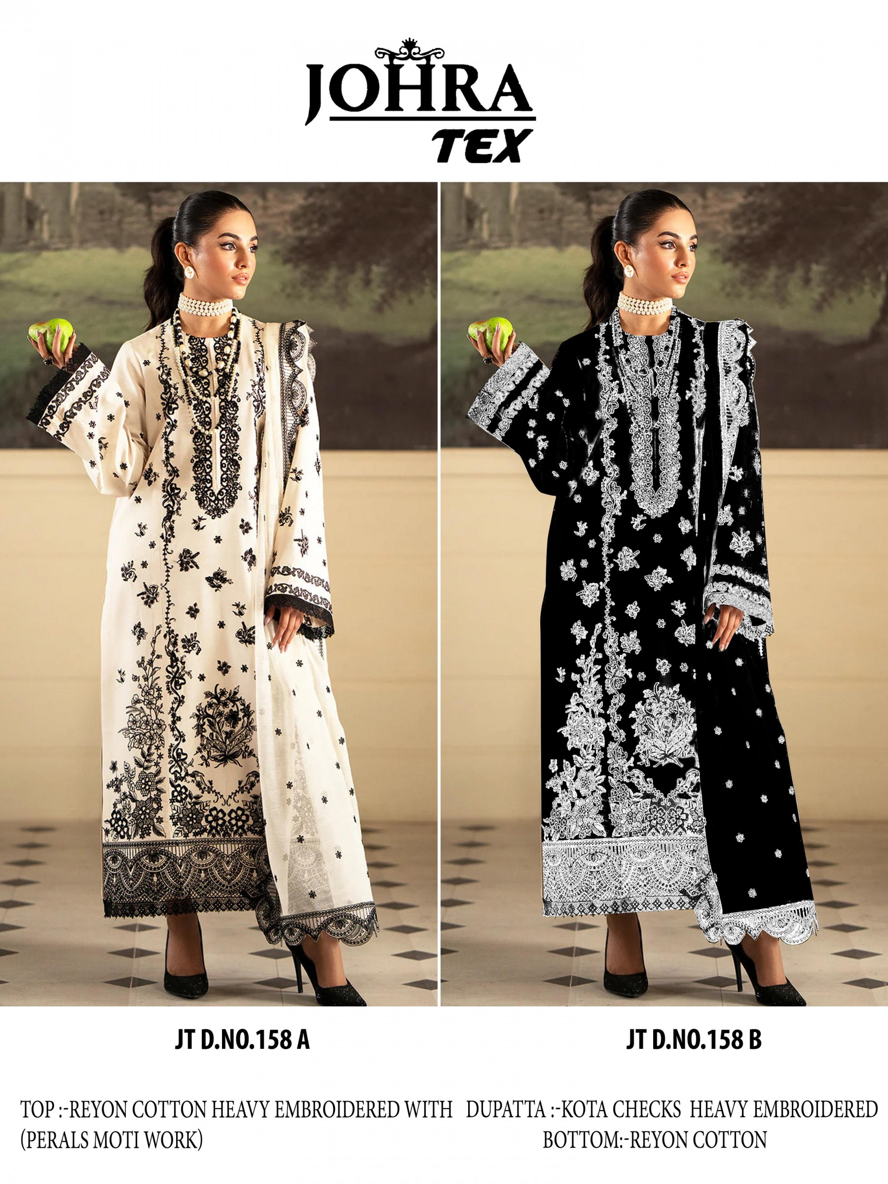 JOHRA TEX JT 158 B BLACK SALWAR SUITS SINGLE PIECE