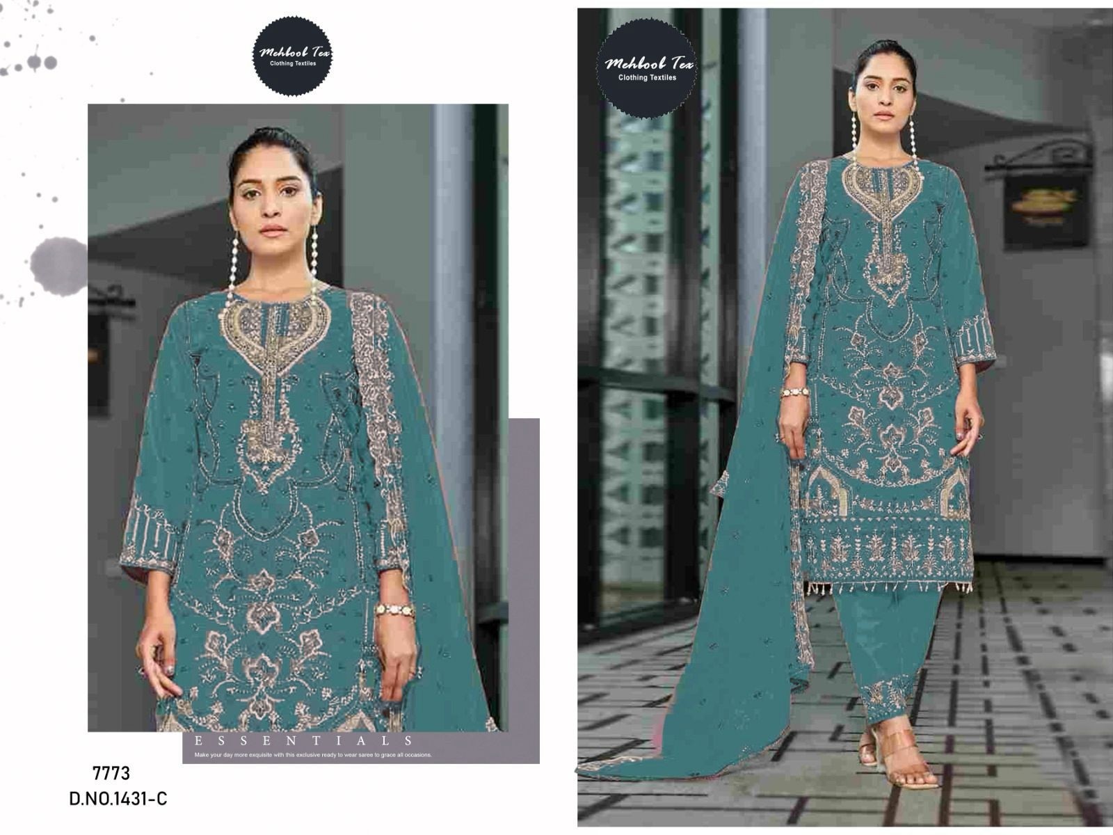 MEHBOOB TEX 1431 C SALWAR SUITS BEAUTIFUL DESIGNS 