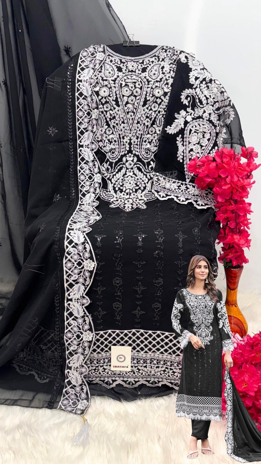 SHANAYA ROSE HAND CRAFT S 198 A B PAKISTANI SALWAR SUITS WITH PRICE