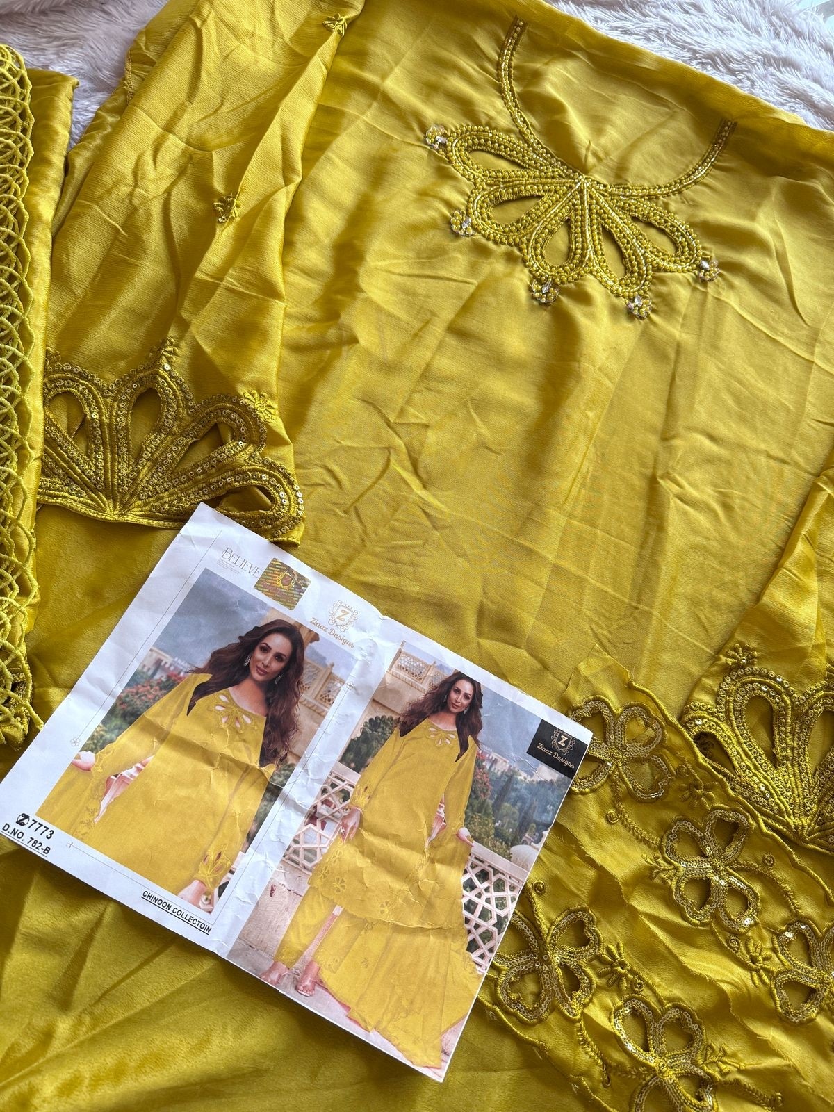 ZIAAZ DESIGNS 782 A B C CUTWORK PAKISTANI SUITS