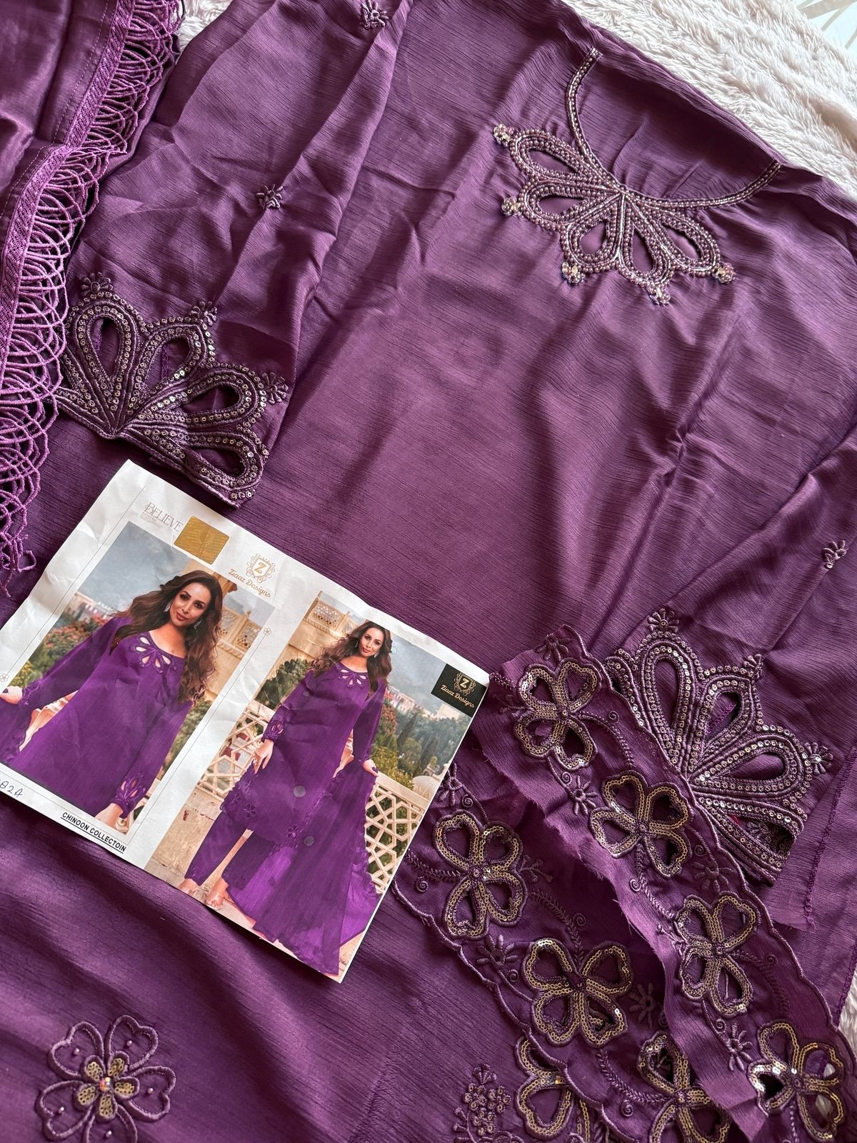ZIAAZ DESIGNS 782 A B C CUTWORK PAKISTANI SUITS