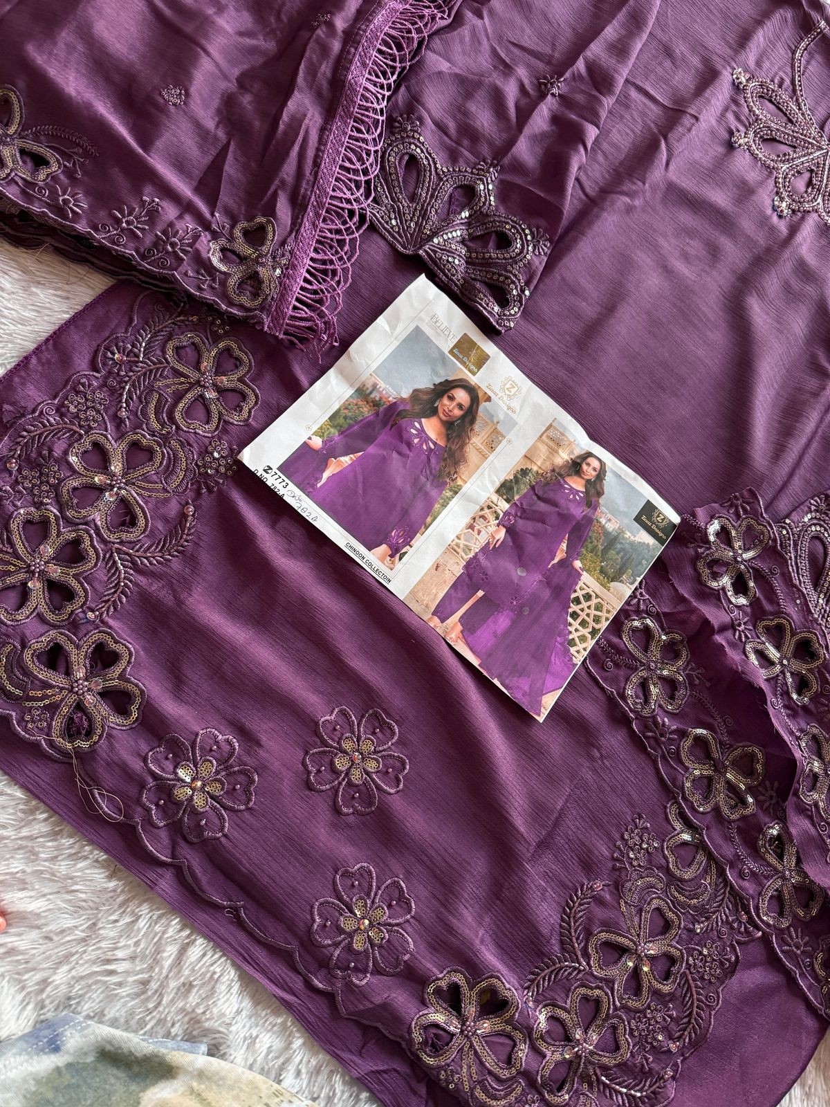 ZIAAZ DESIGNS 782 A B C CUTWORK PAKISTANI SUITS