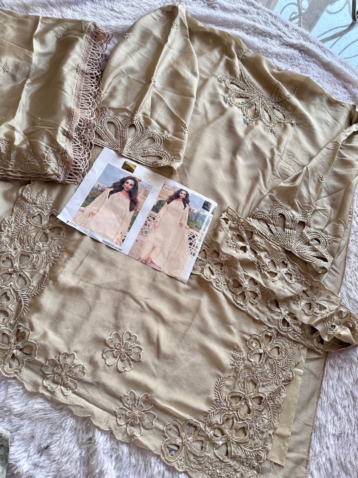 ZIAAZ DESIGNS 782 A B C CUTWORK PAKISTANI SUITS