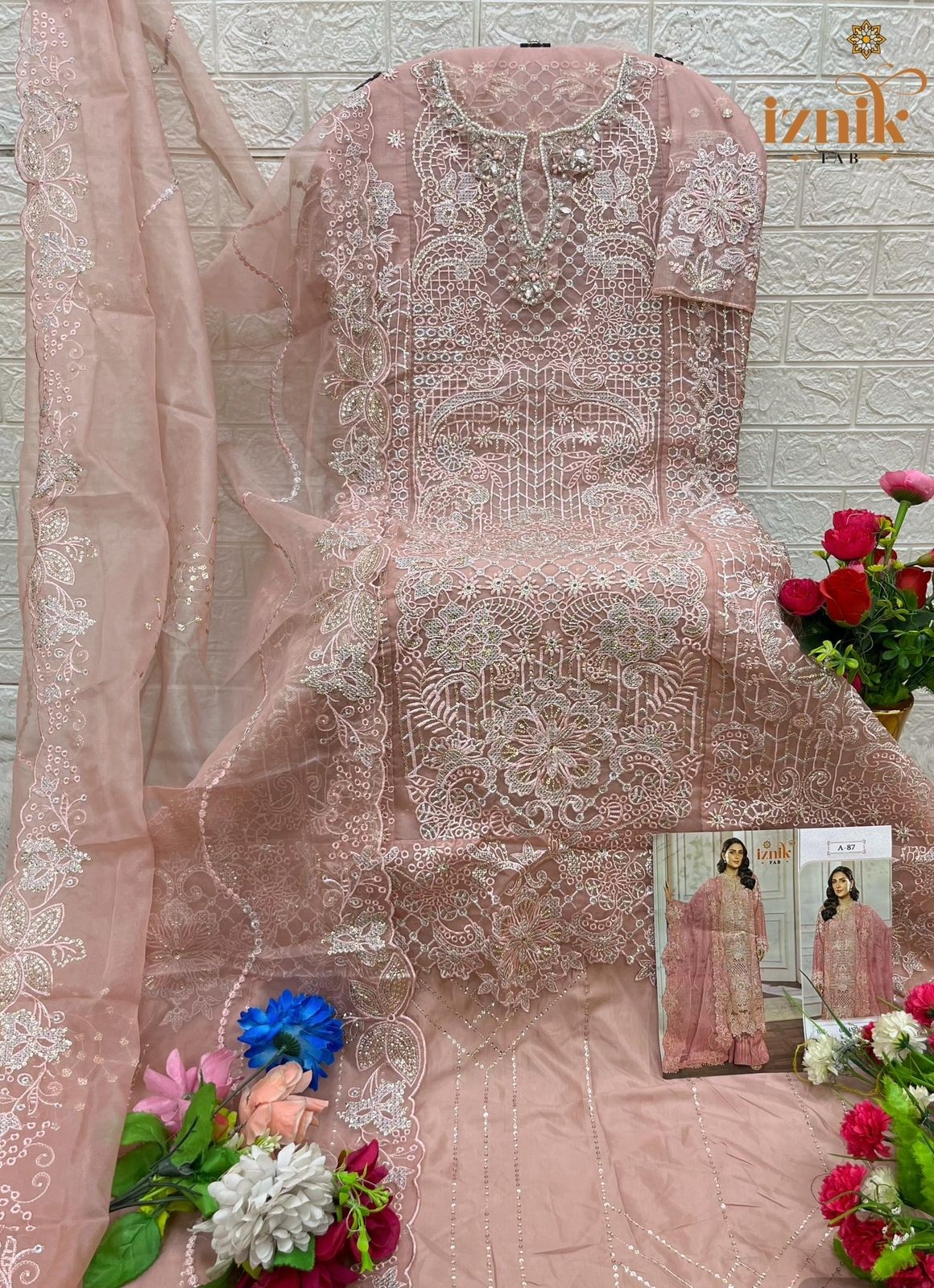 IZNIK FAB A 87 ABCD PAKISTANI SUITS WHOLESALE SUPPLIER