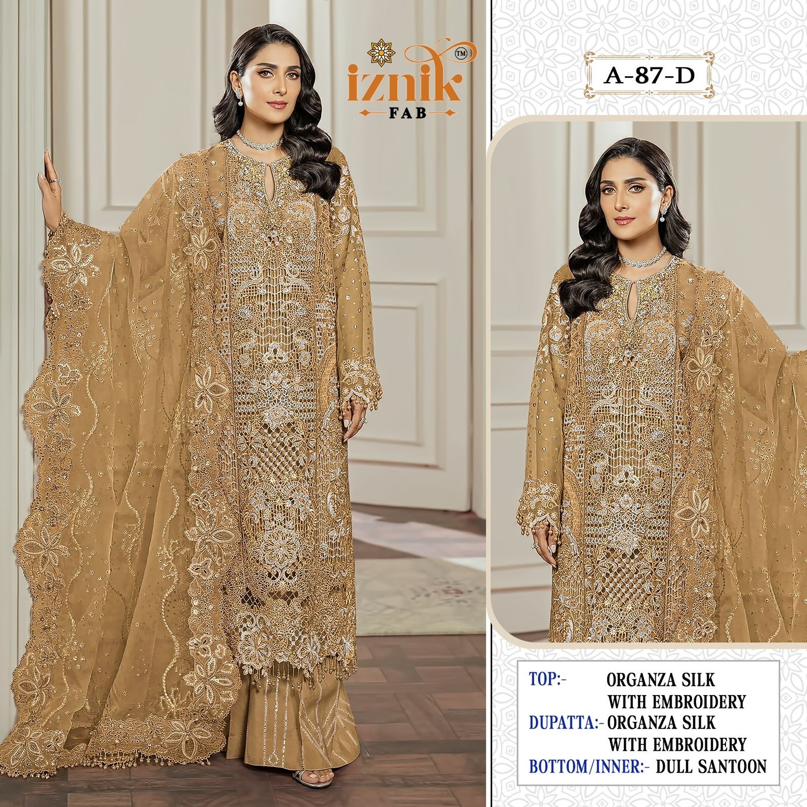 IZNIK FAB A 87 ABCD PAKISTANI SUITS WHOLESALE SUPPLIER