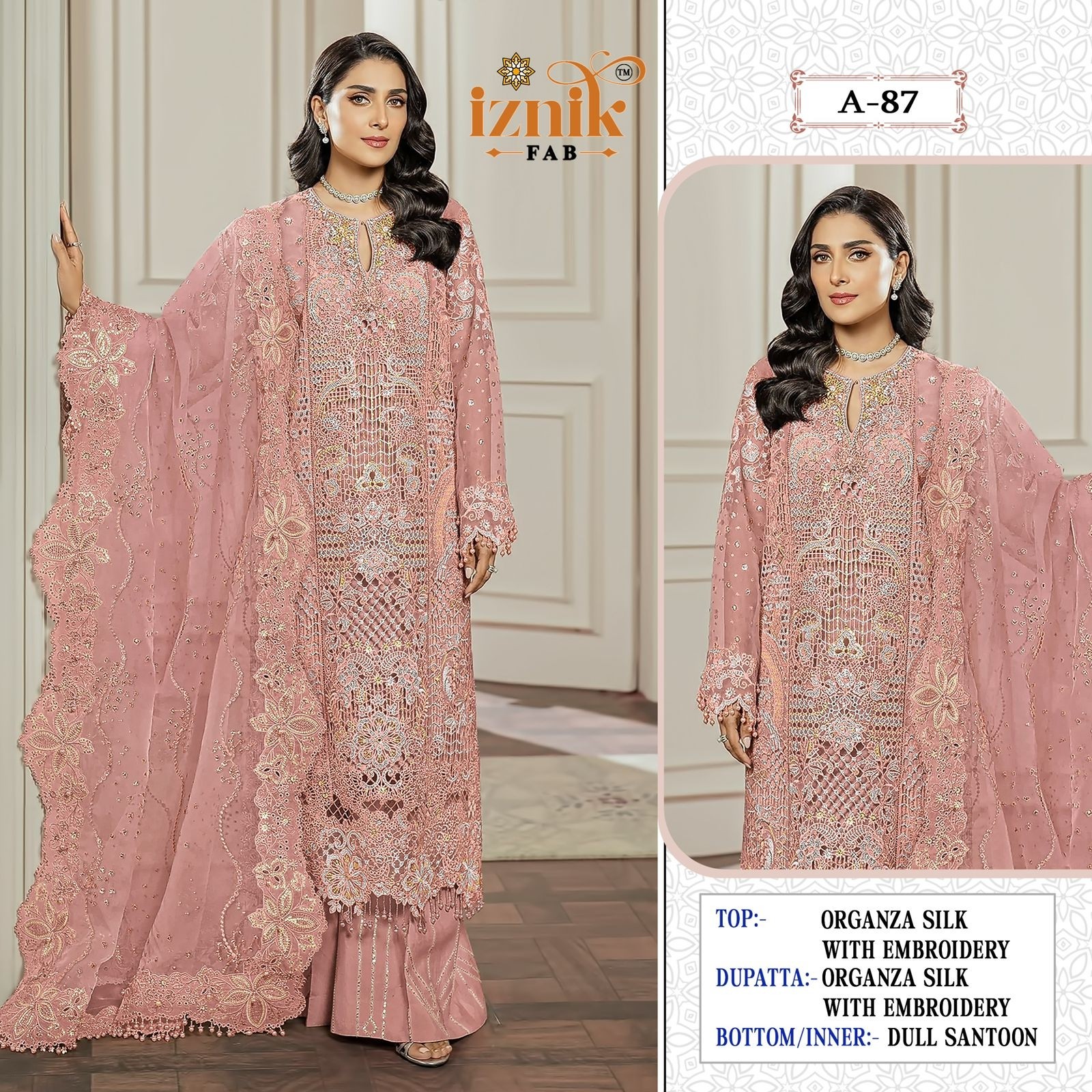 IZNIK FAB A 87 ABCD PAKISTANI SUITS WHOLESALE SUPPLIER