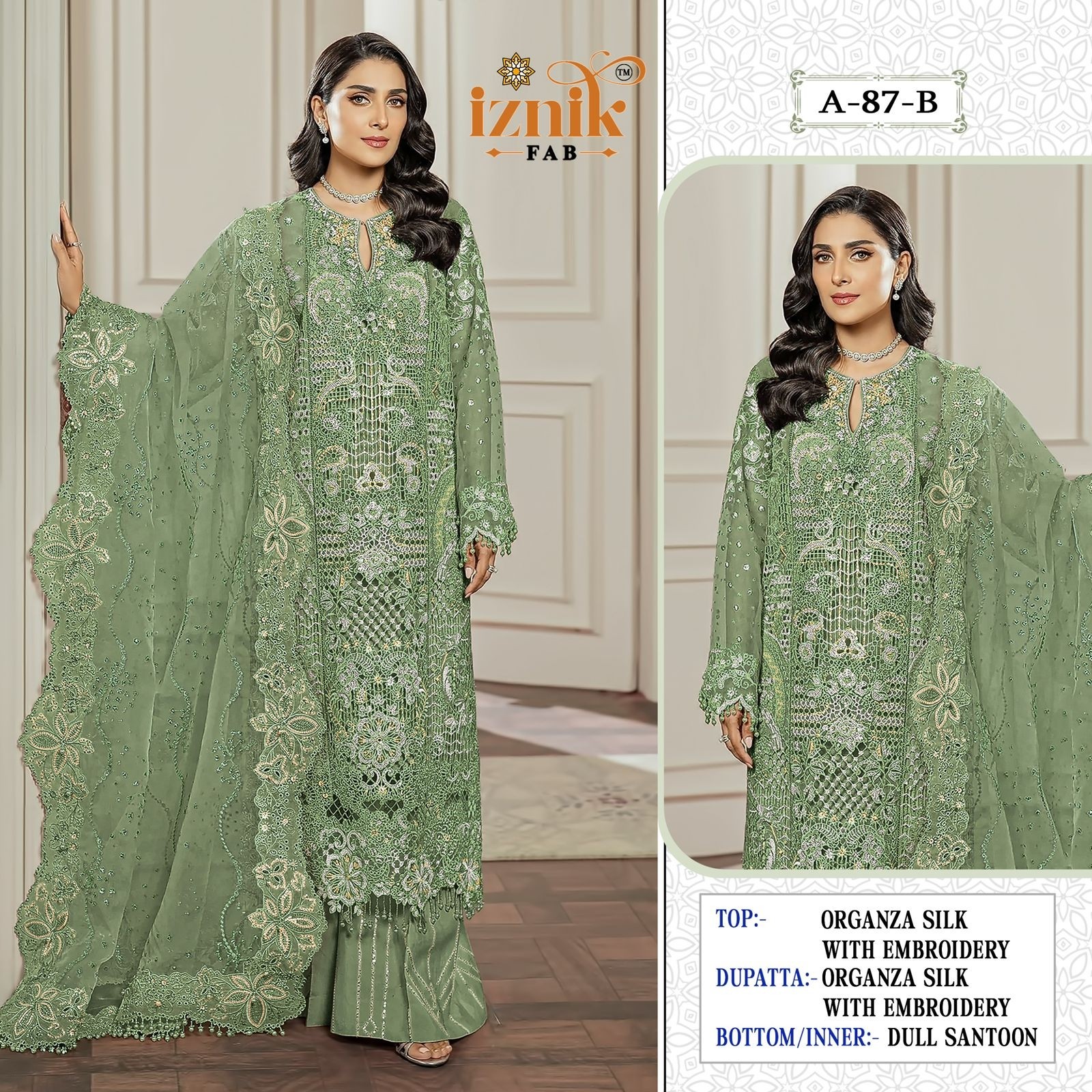 IZNIK FAB A 87 ABCD PAKISTANI SUITS WHOLESALE SUPPLIER