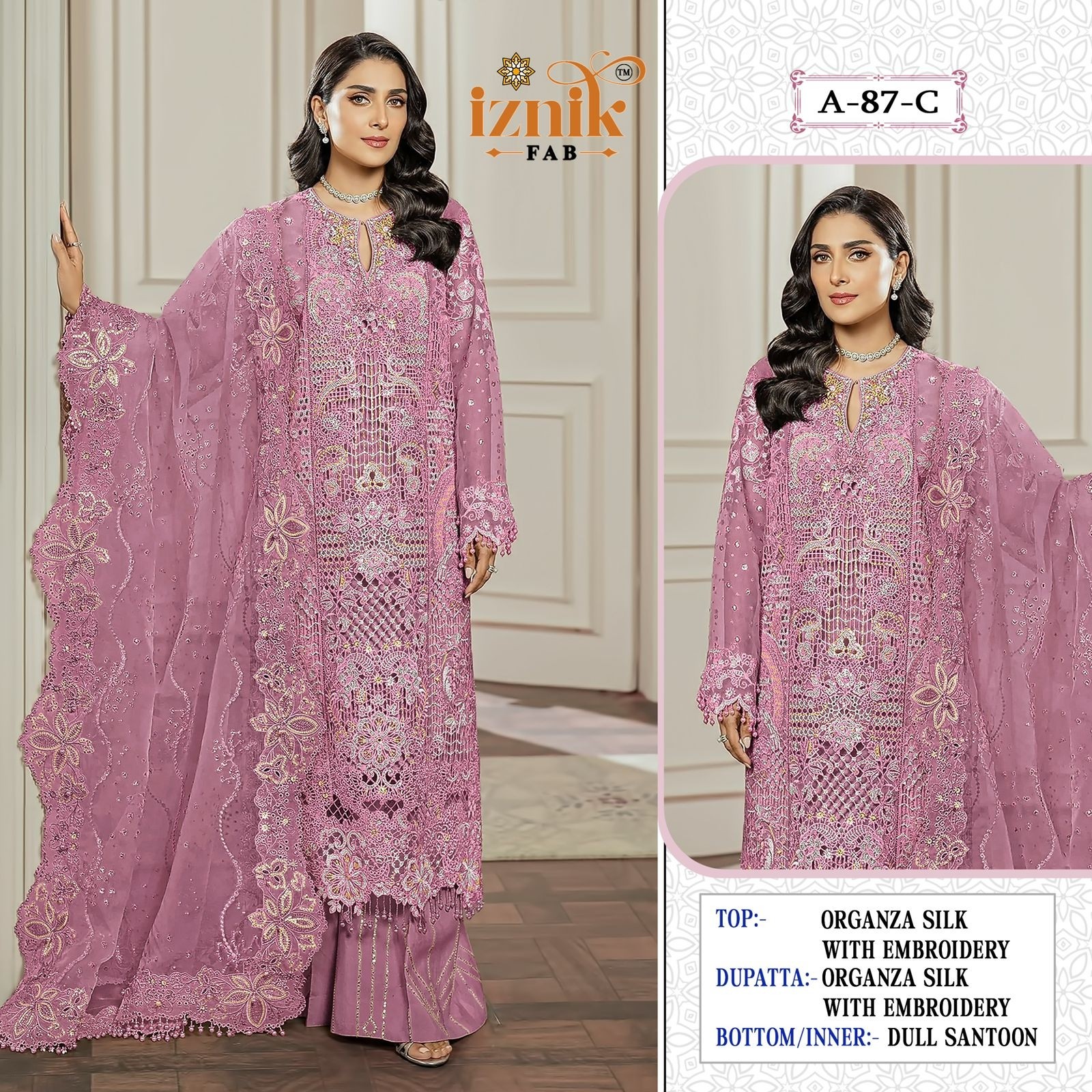 IZNIK FAB A 87 ABCD PAKISTANI SUITS WHOLESALE SUPPLIER