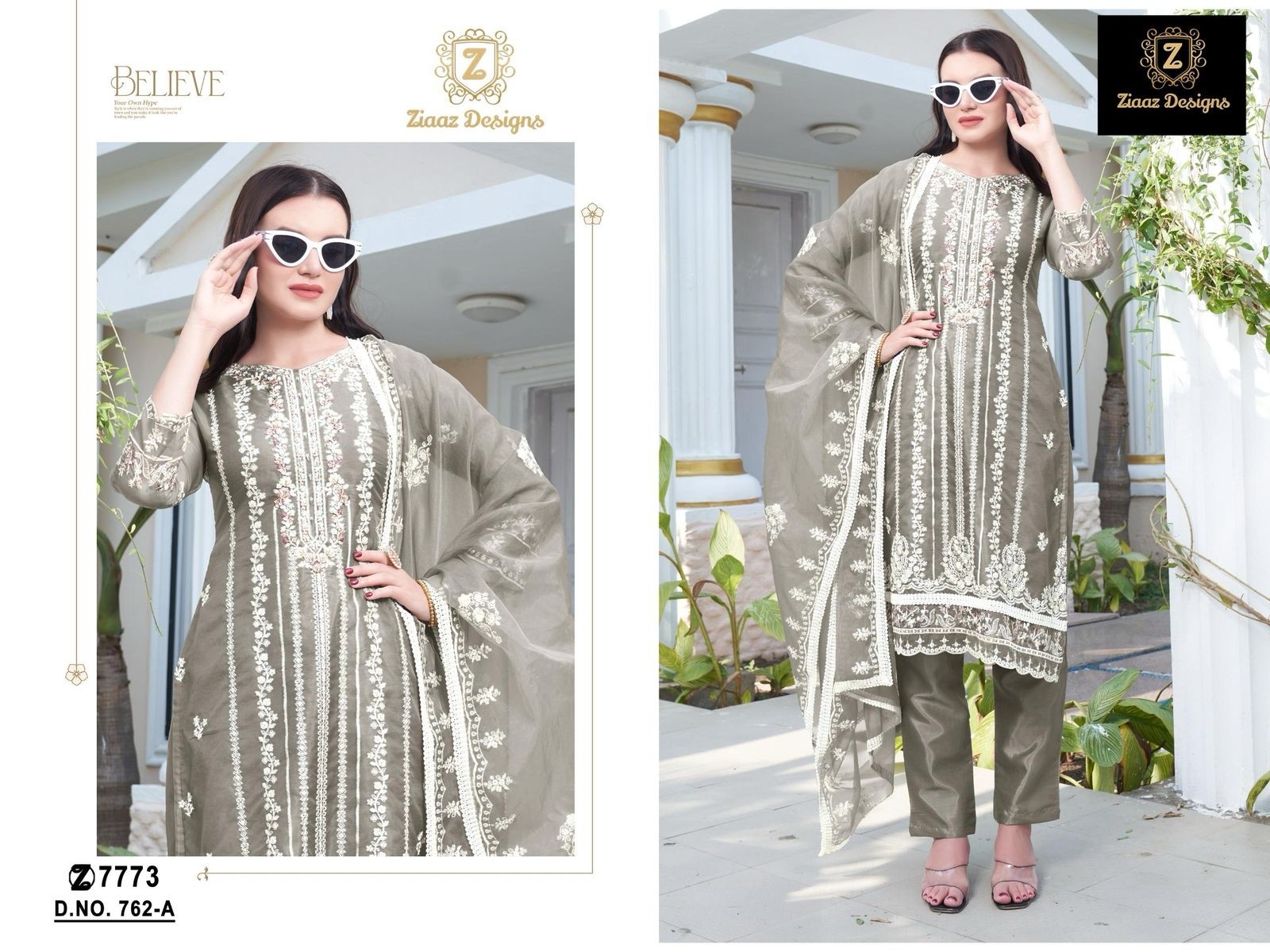 ZIAAZ DESIGNS 762 A HANDWORK PAKISTANI SUITS BUY ONLINE
