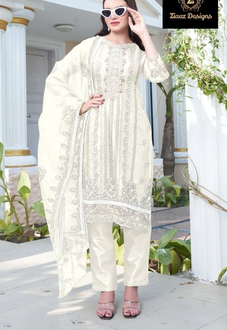 ZIAAZ DESIGNS 729 A ORGANZA HANDWORK PAKISTANI SUITS